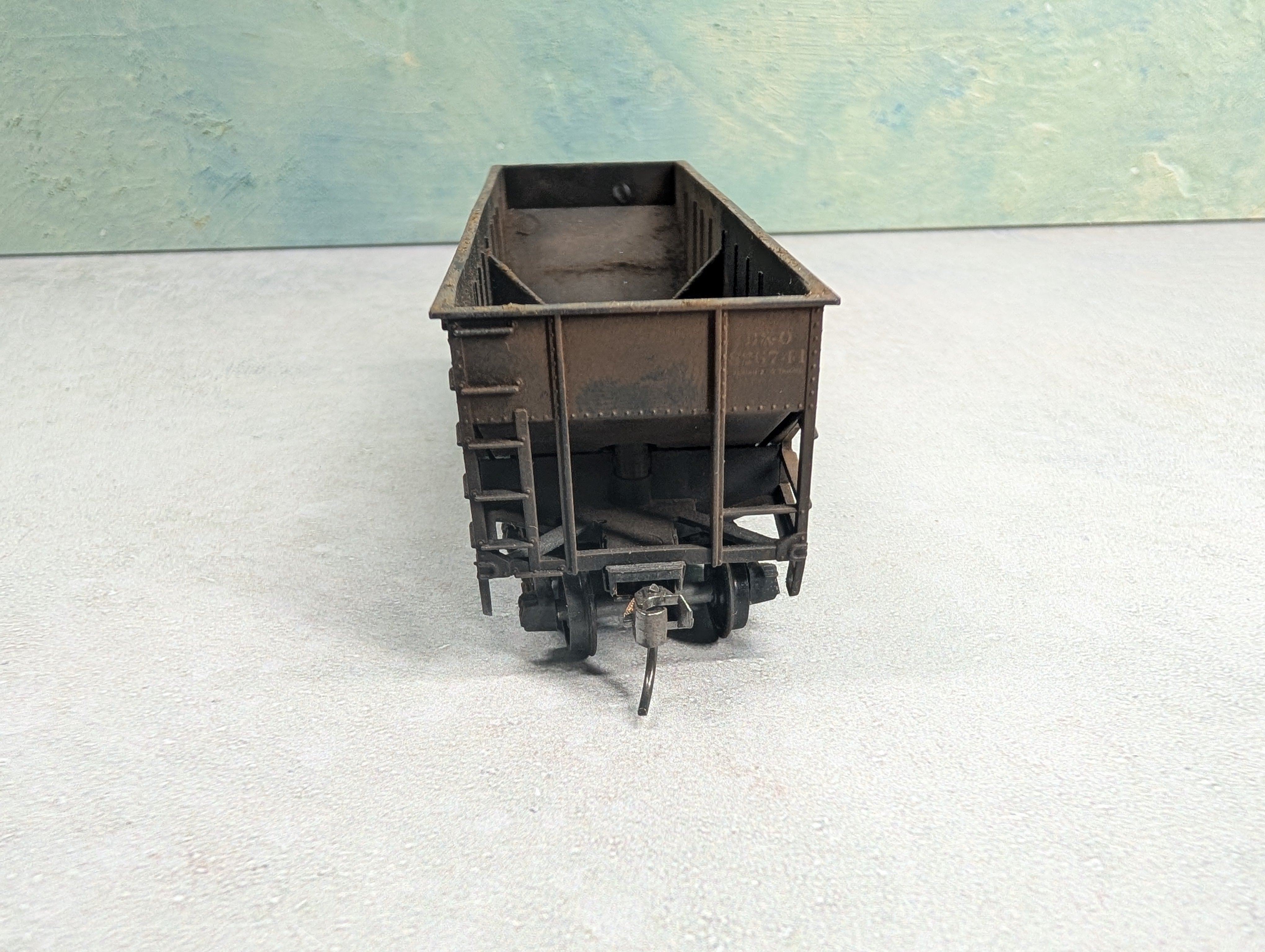 USED Athearn HO Scale 2 Bay Hopper Baltimore and Ohio B&O #826741 Weathered