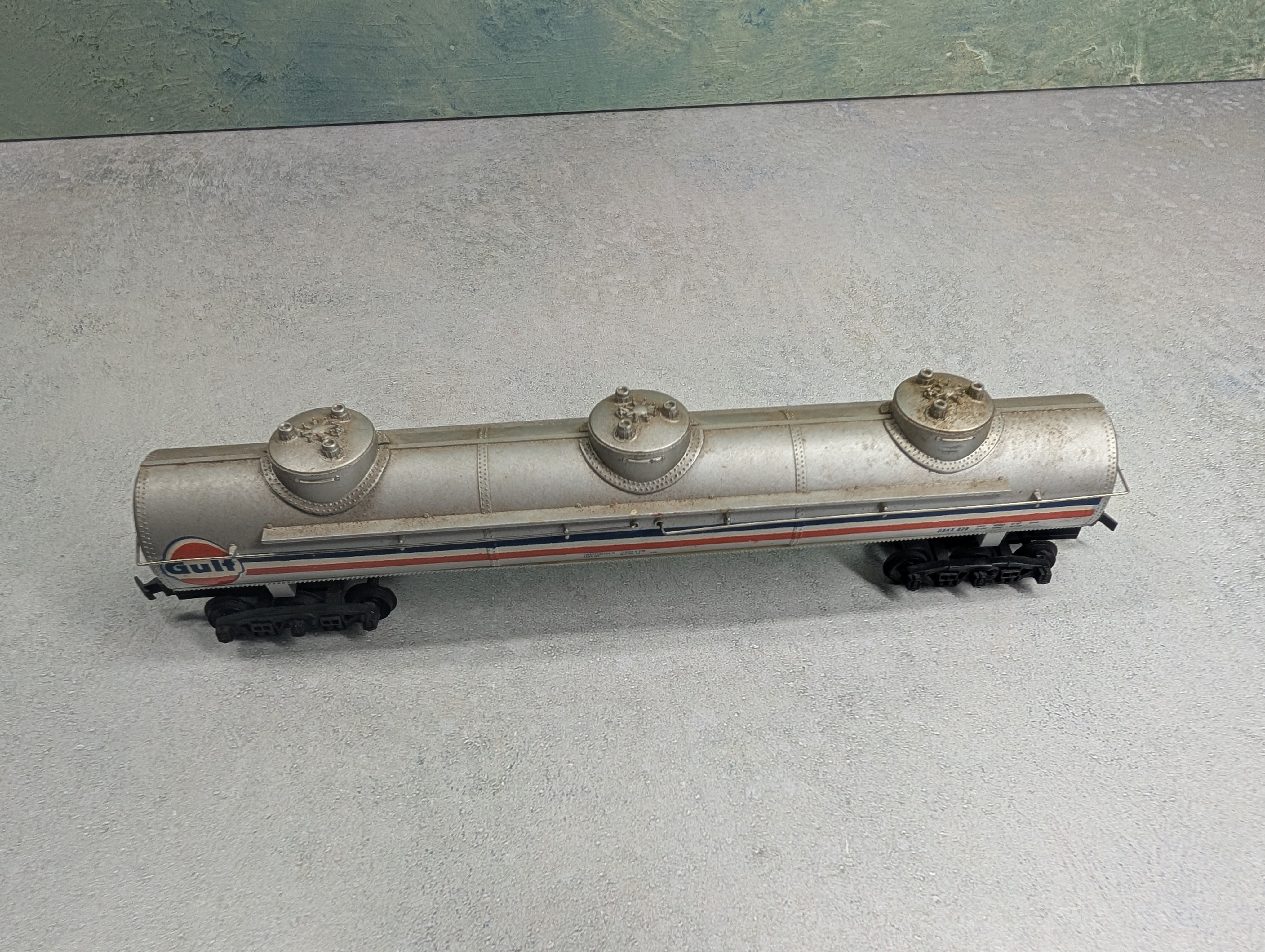 USED Tyco HO Scale Large 3 Dome Tank Car Gulf OSKX #829