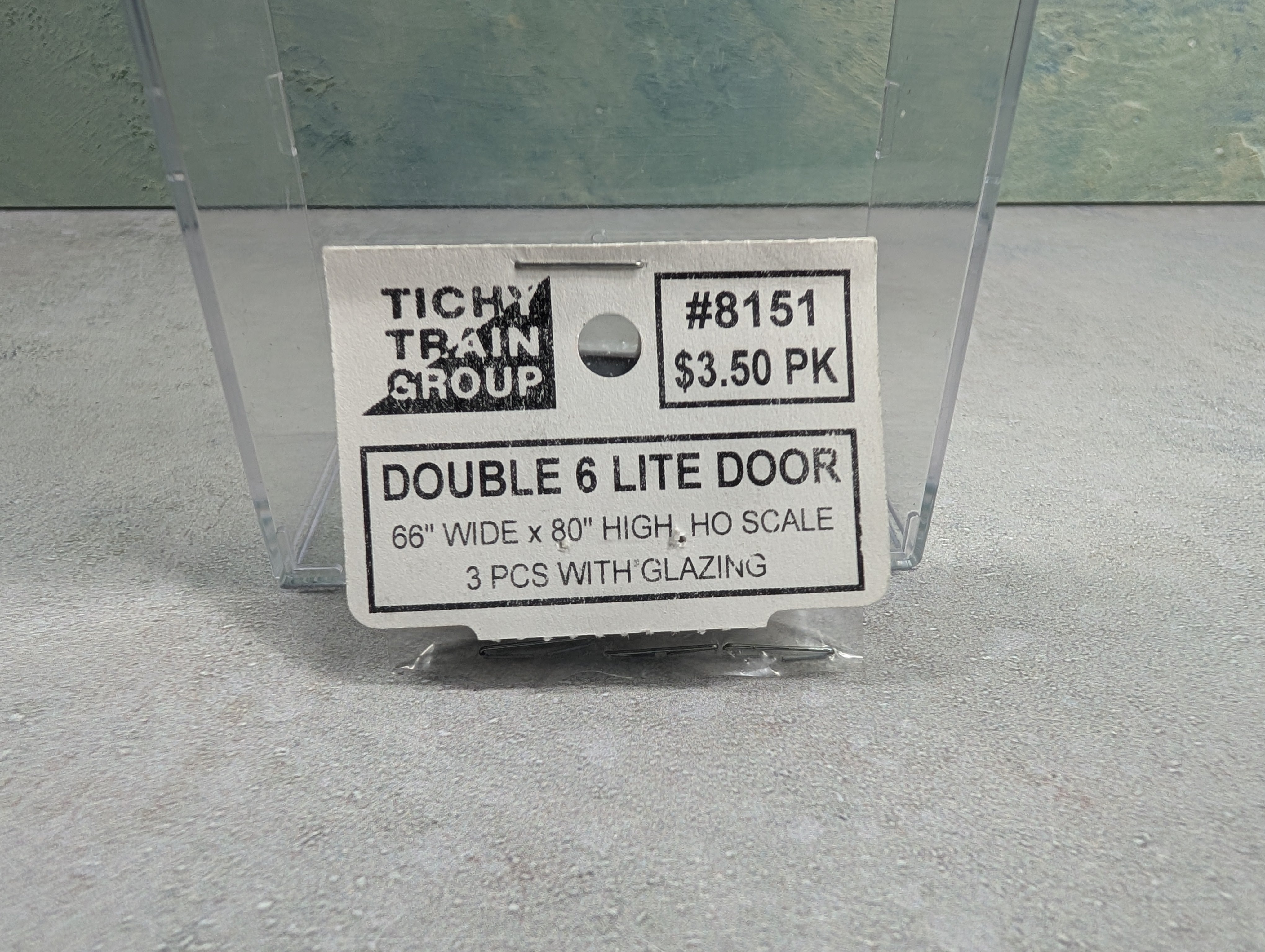 USED Tichy Train Group 8151 HO Scale Double 6 Lite Door (66" Wide x 80" High w/ Glazing) (3 pcs)