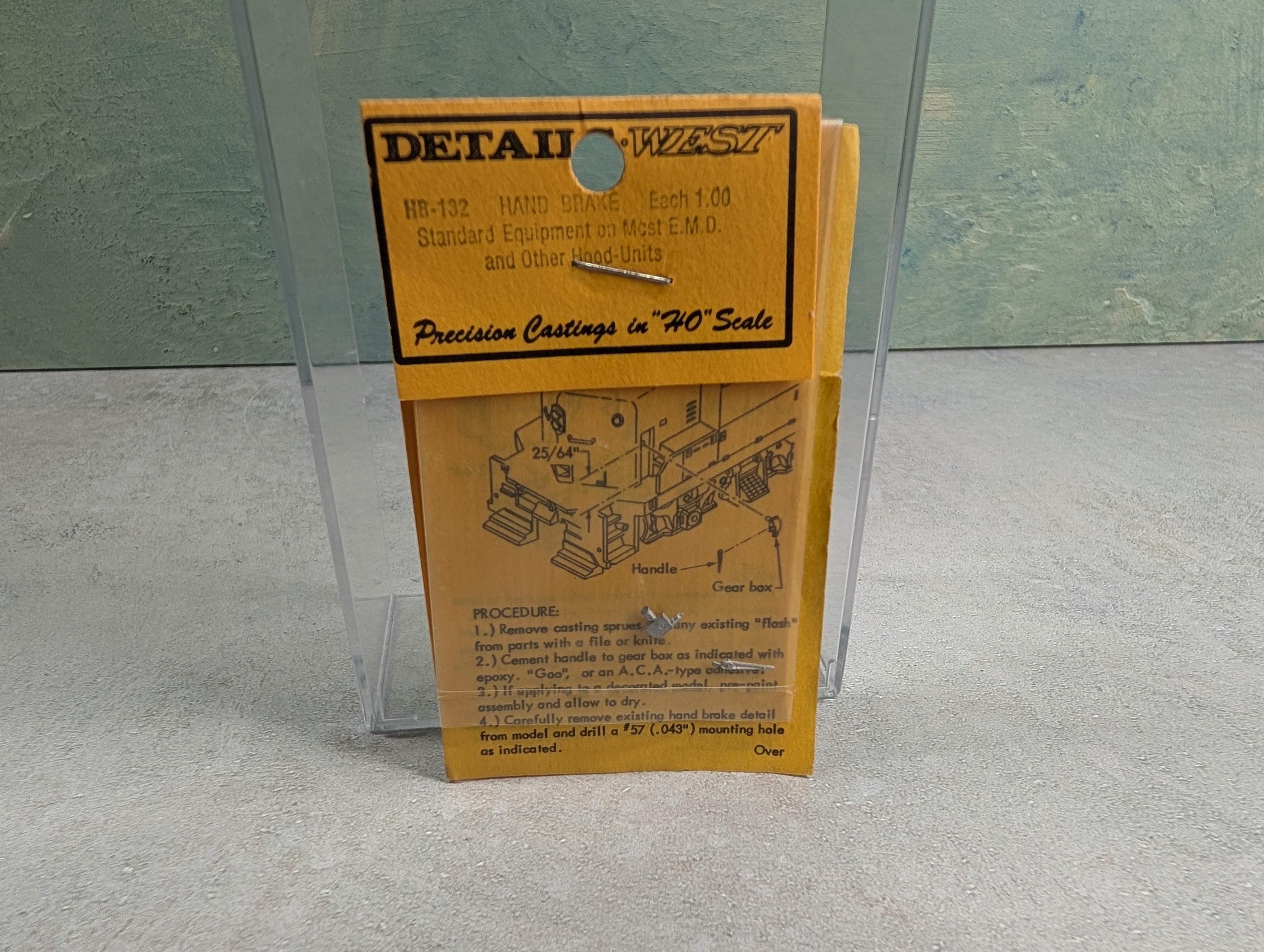 DETAILS WEST HB-132 HO Scale Hand Brake - Standard Equipment on most EMD & Other Hood Units