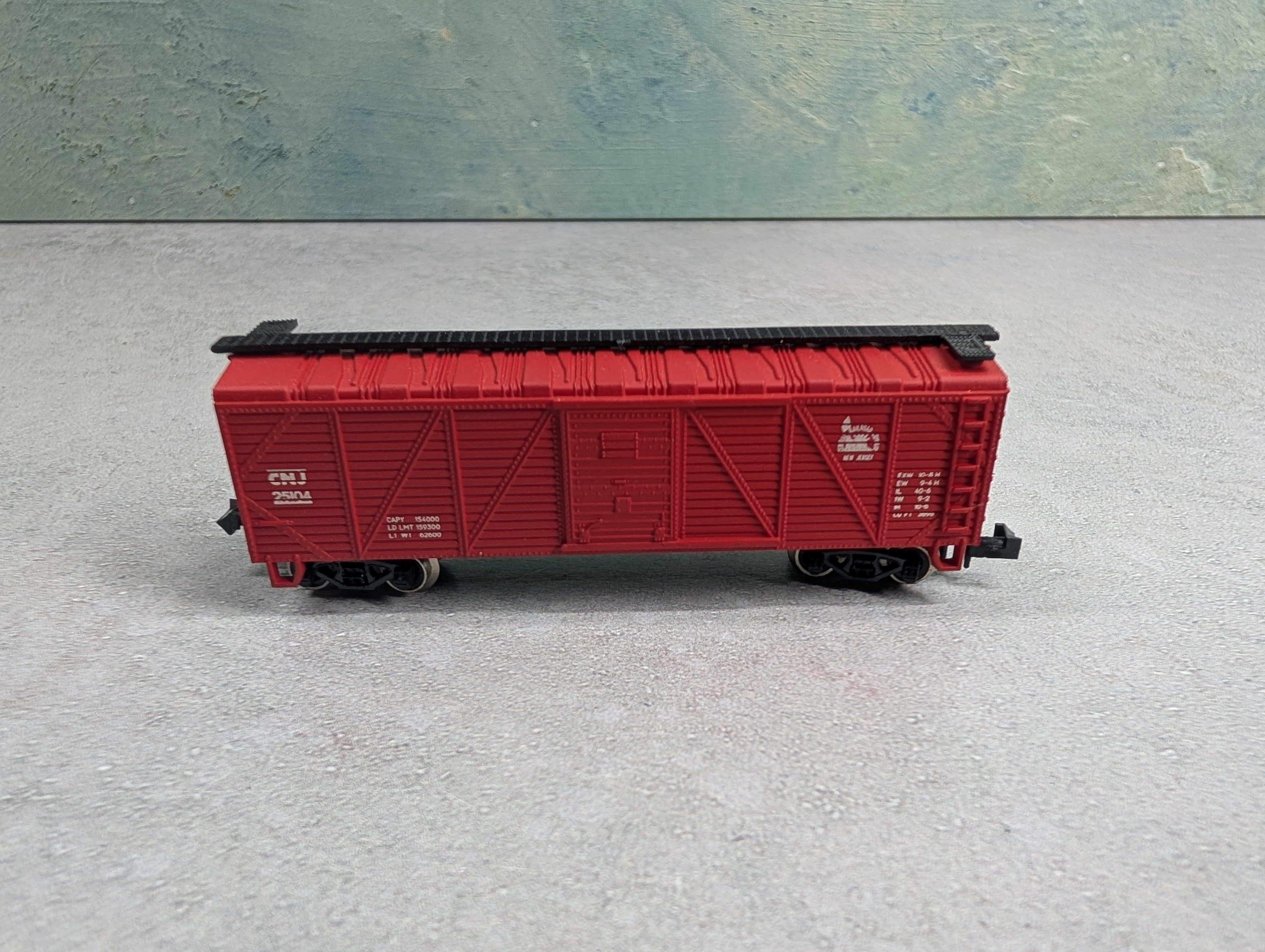 USED TRIX N Scale Wood Box Car Jersey Central CNJ #25104