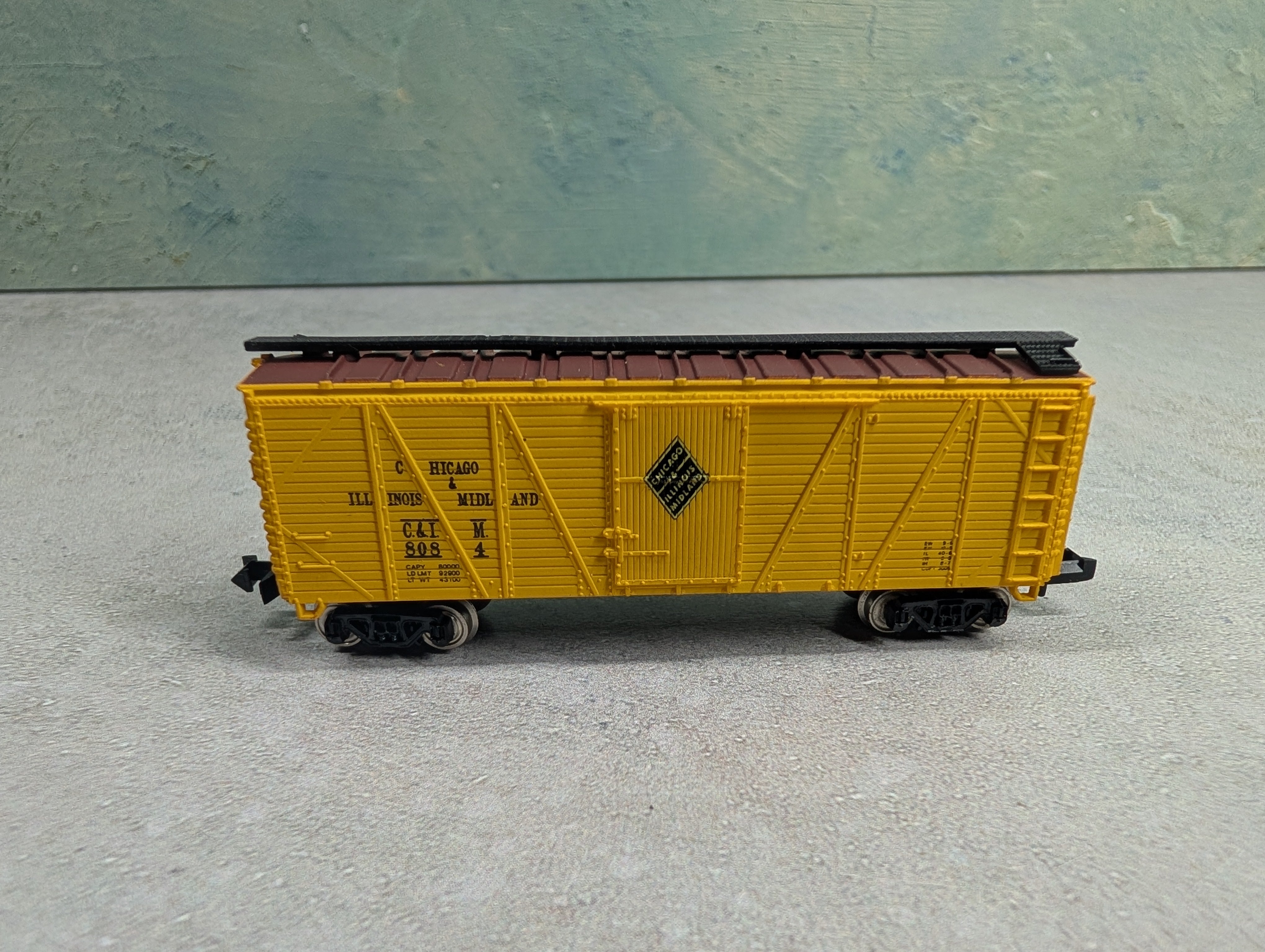USED Bachmann N Scale 41' Wood Side Box Car Chicago & Illinois Midland C&IM #8084