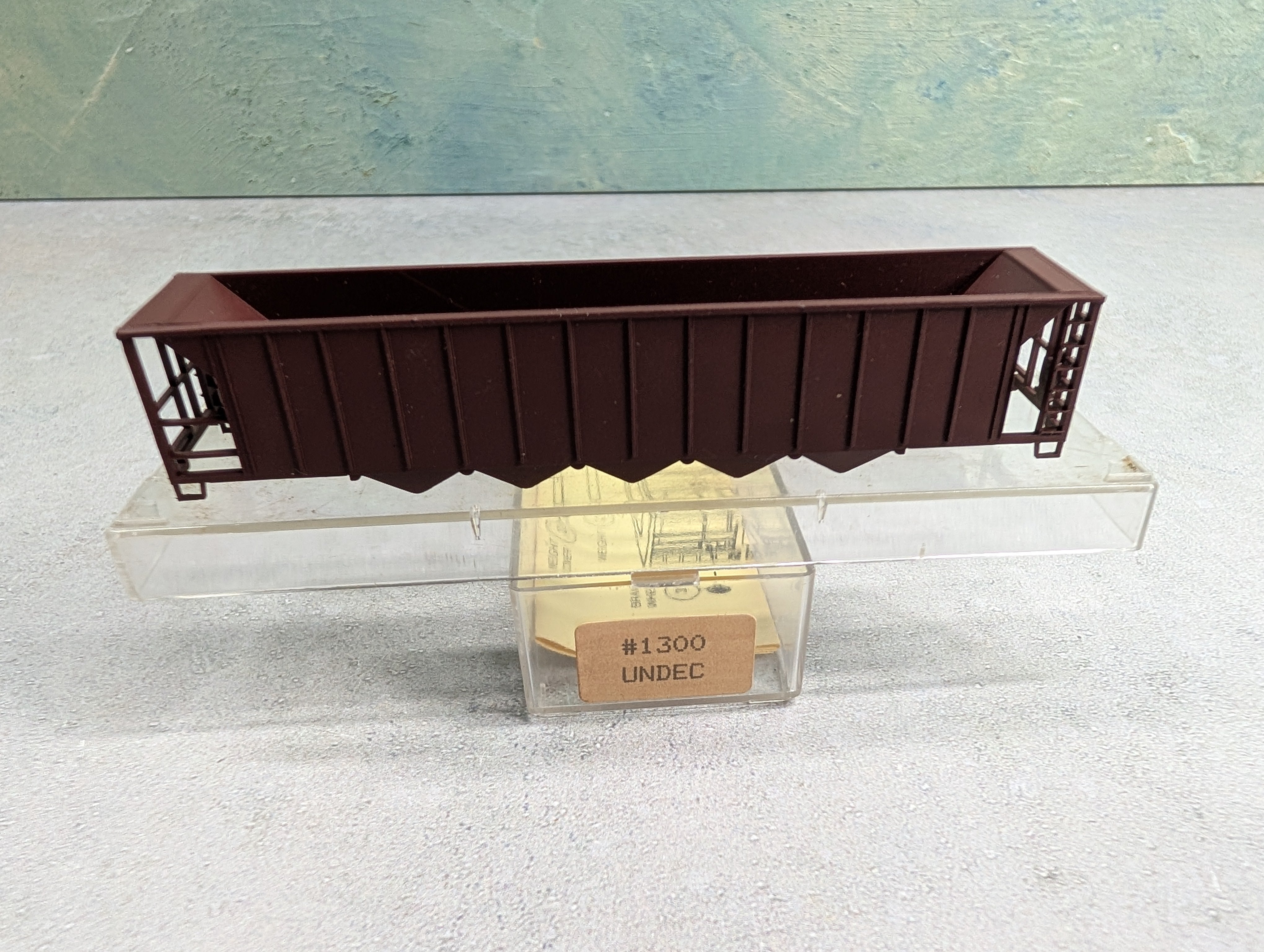USED Precision Masters 1300 N Scale 54' - 5 Bay Hopper Undecorated Brown Shell Only