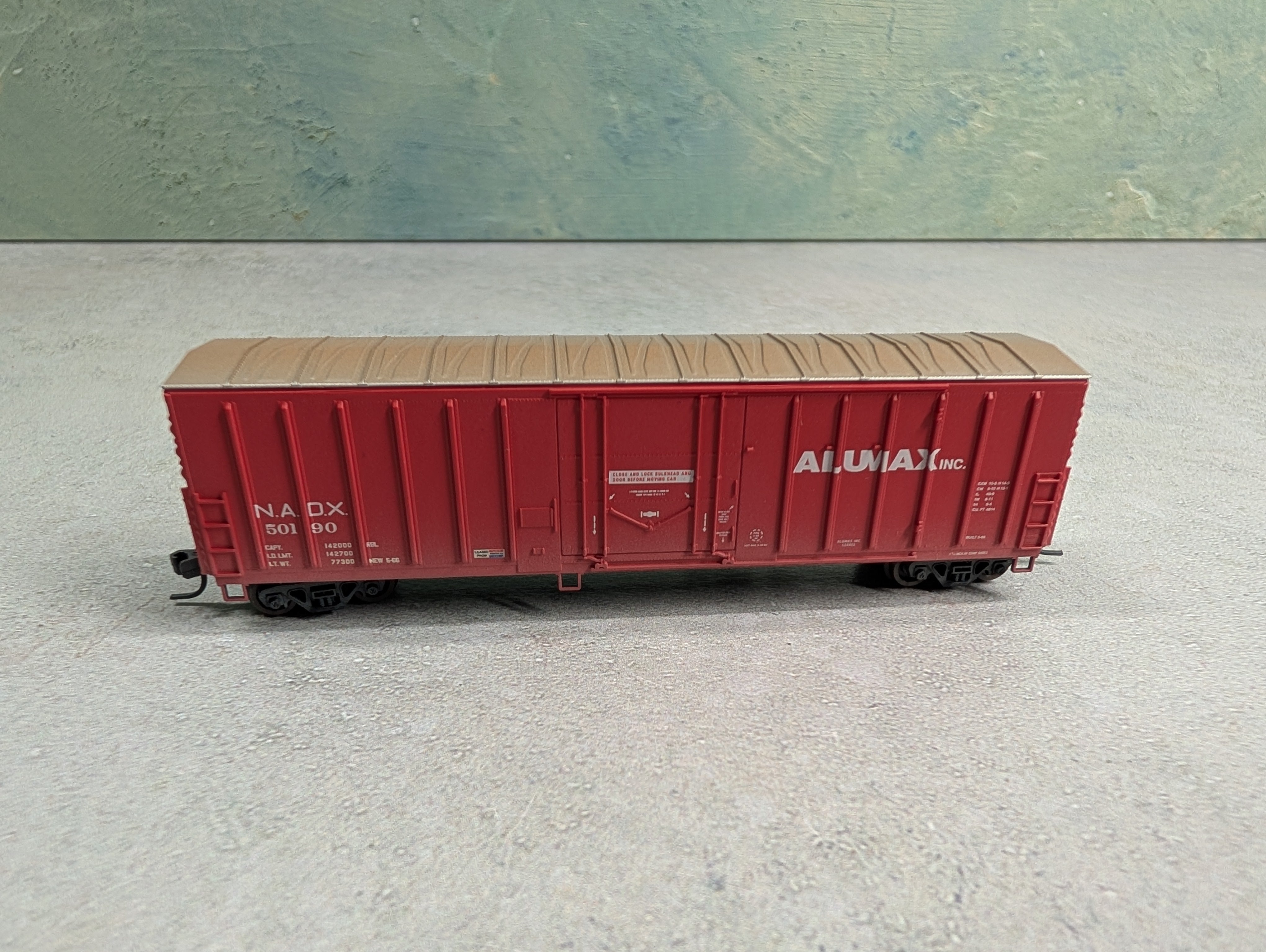 USED Athearn 11179 N Scale 50' NACC Box Car Alumax NADX #50190 Light Weathering