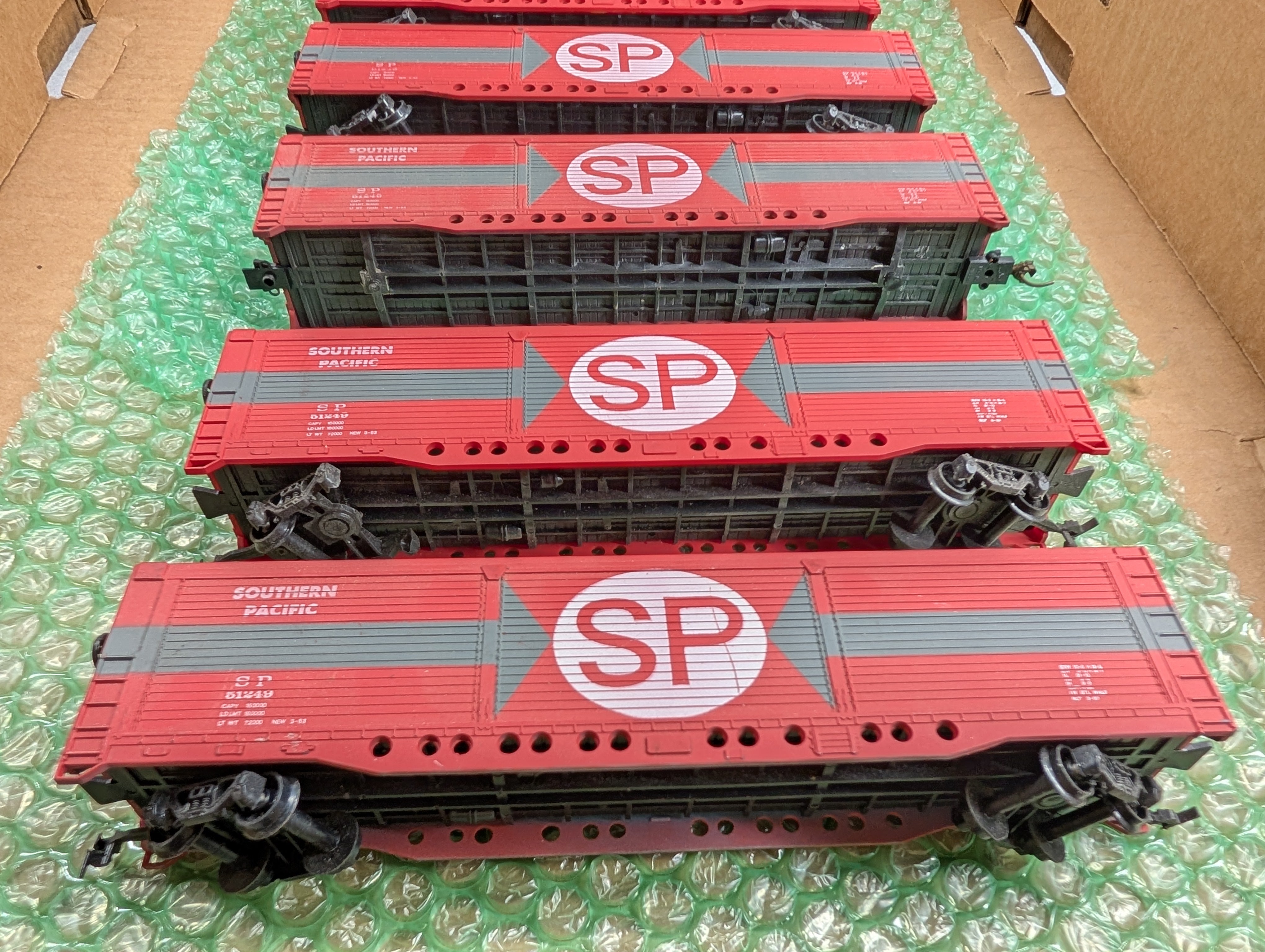 USED AHM HO Scale 55' All Door Box Cars Southern Pacific SP #51249 (6 pcs)