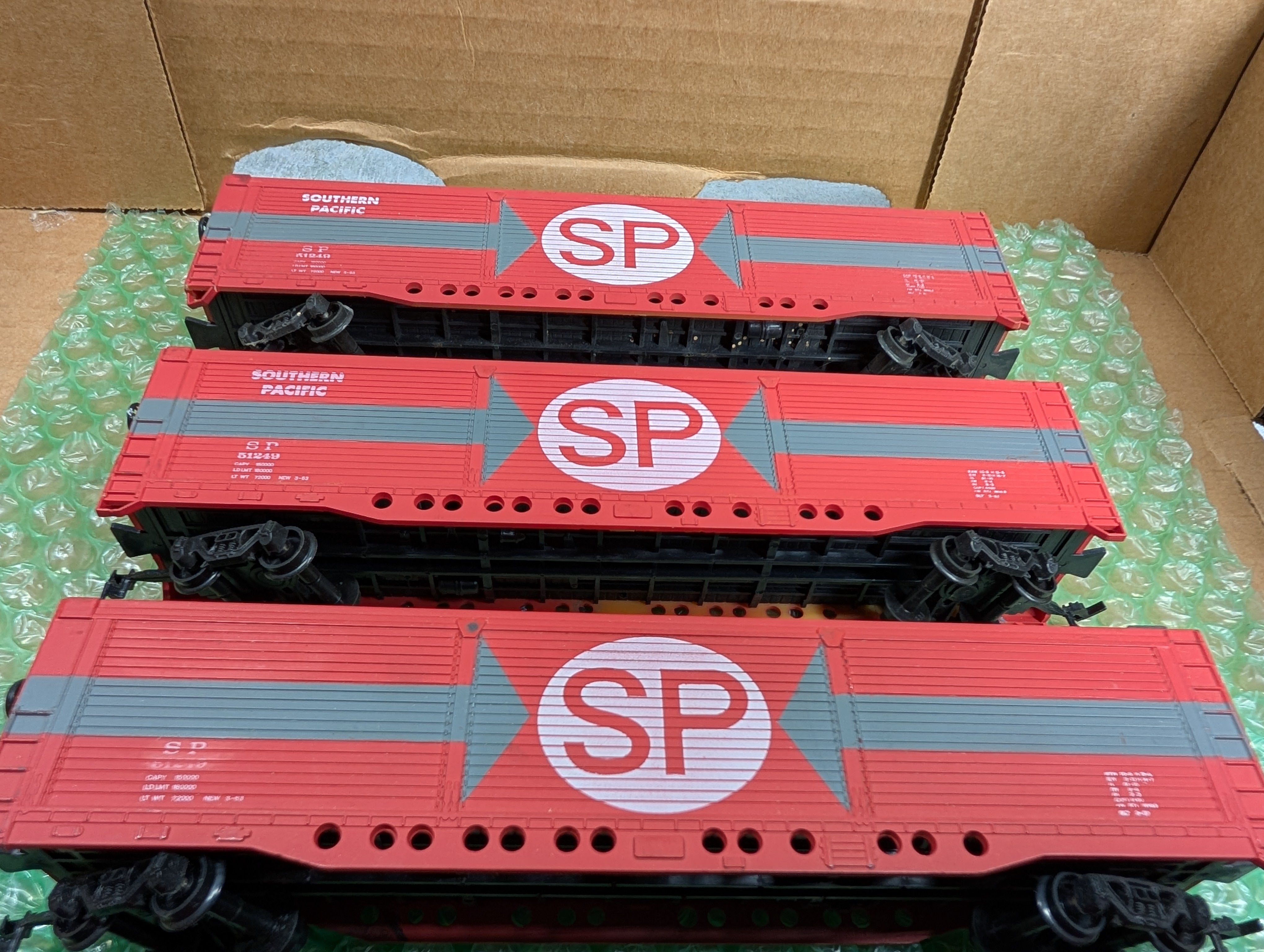 USED AHM HO Scale 55' All Door Box Cars Southern Pacific SP #51249 (6 pcs)