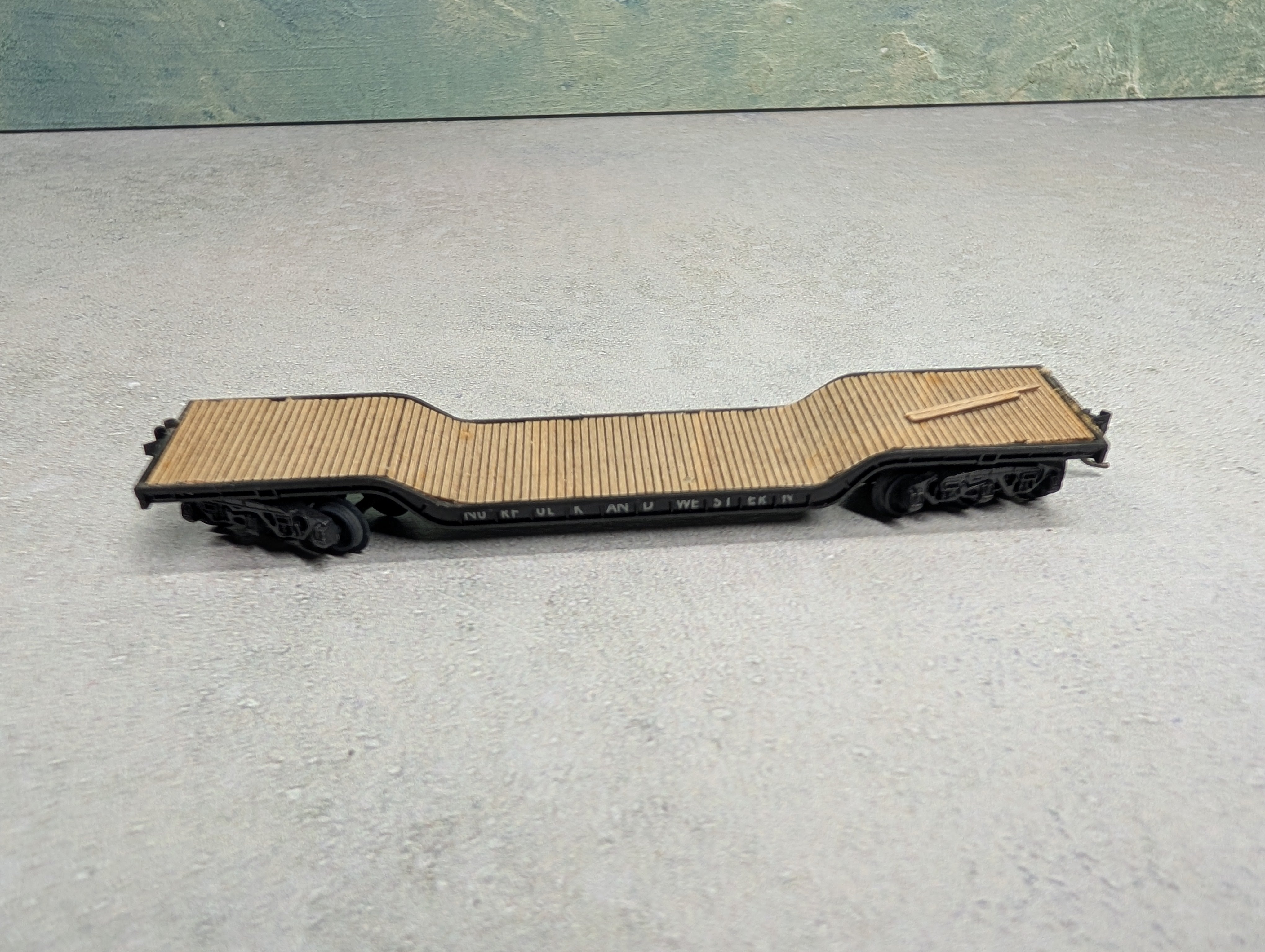 USED Atlas N Scale 53' Center Depressed Flat Car Norfolk & Western N&W