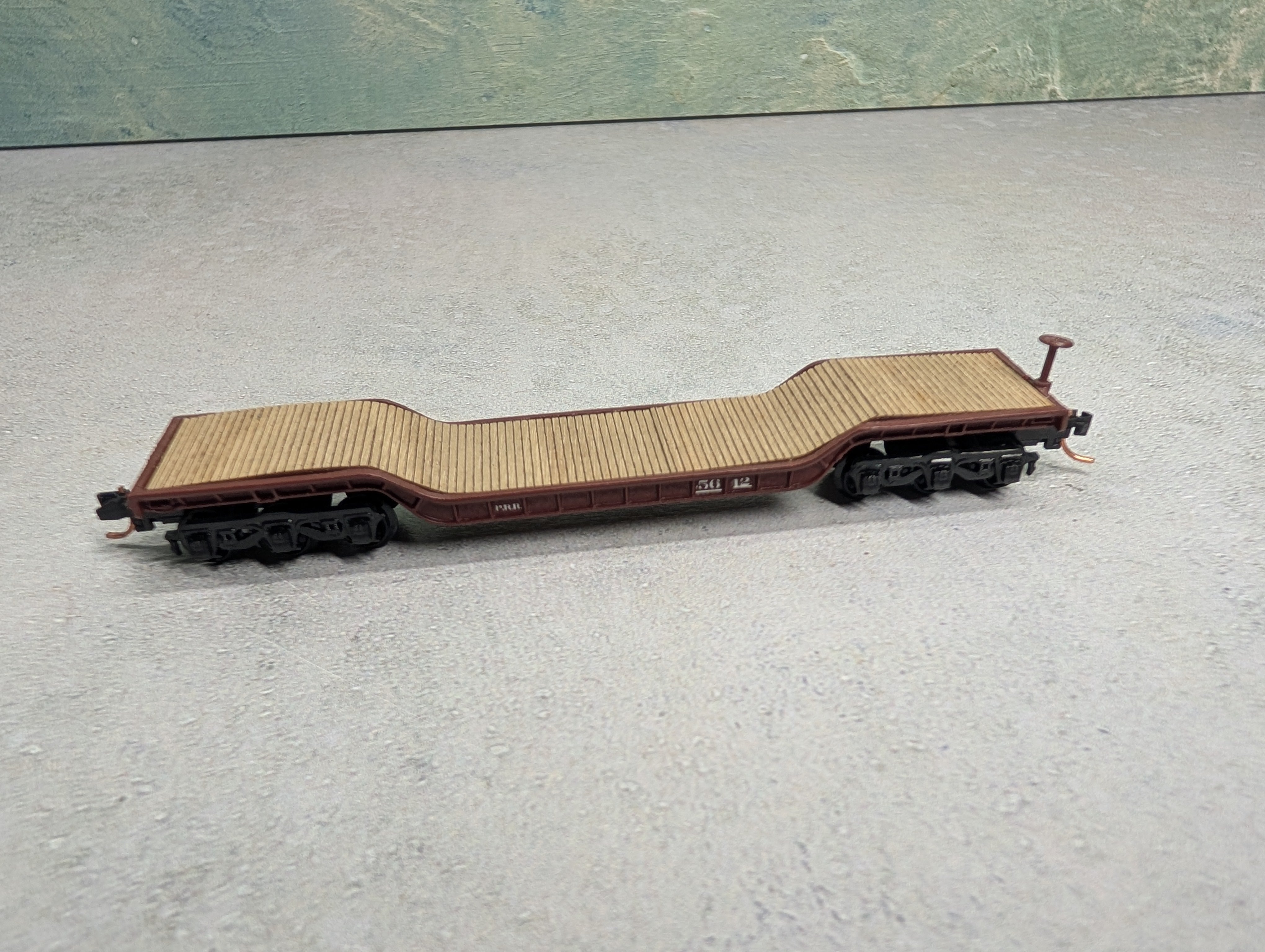 USED Bachmann N Scale 53' Center Depressed Flat Car Pennsylvania PRR #5612 Decals