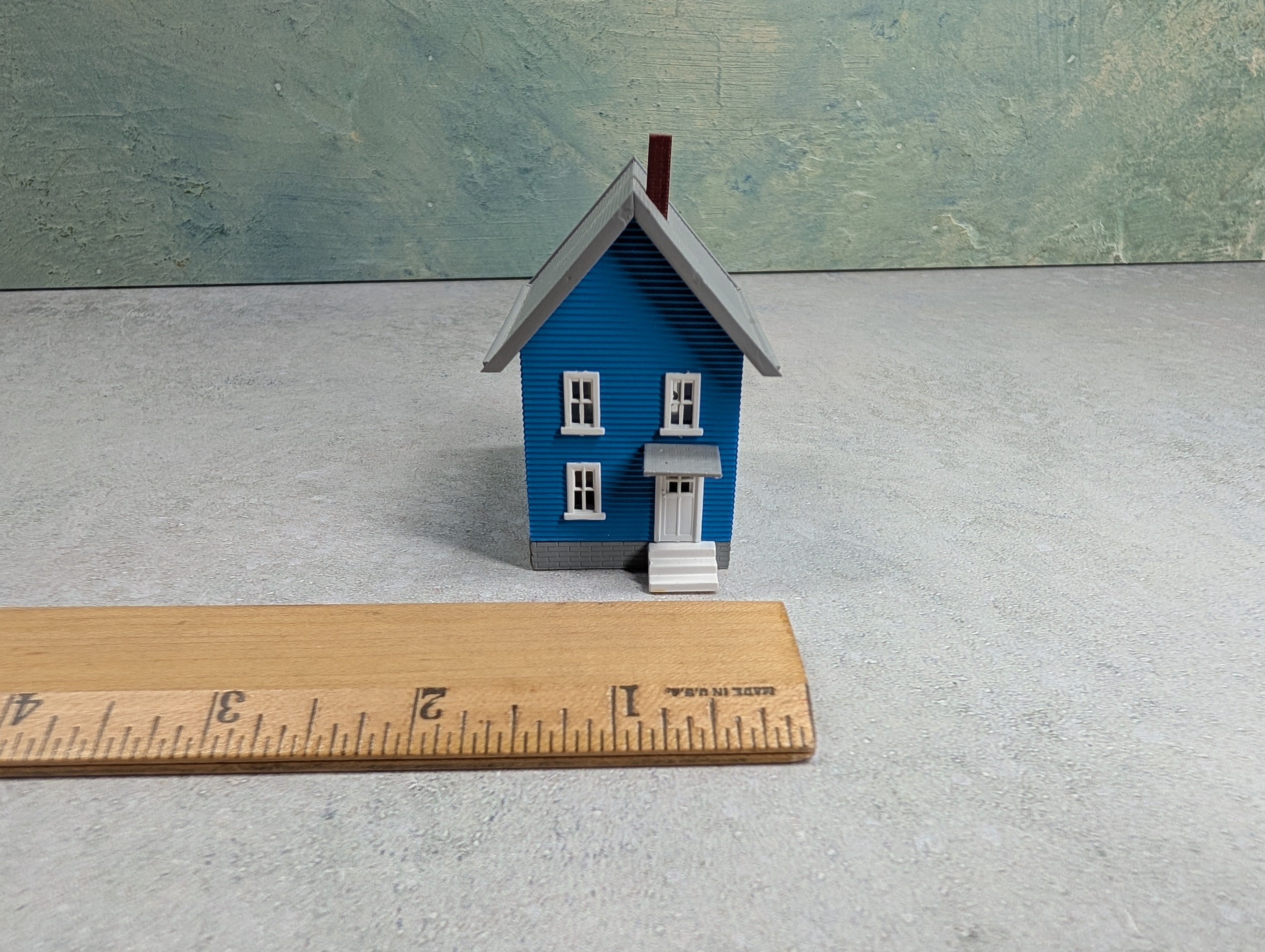 USED N Scale Lot of Blue Houses (6 pcs)
