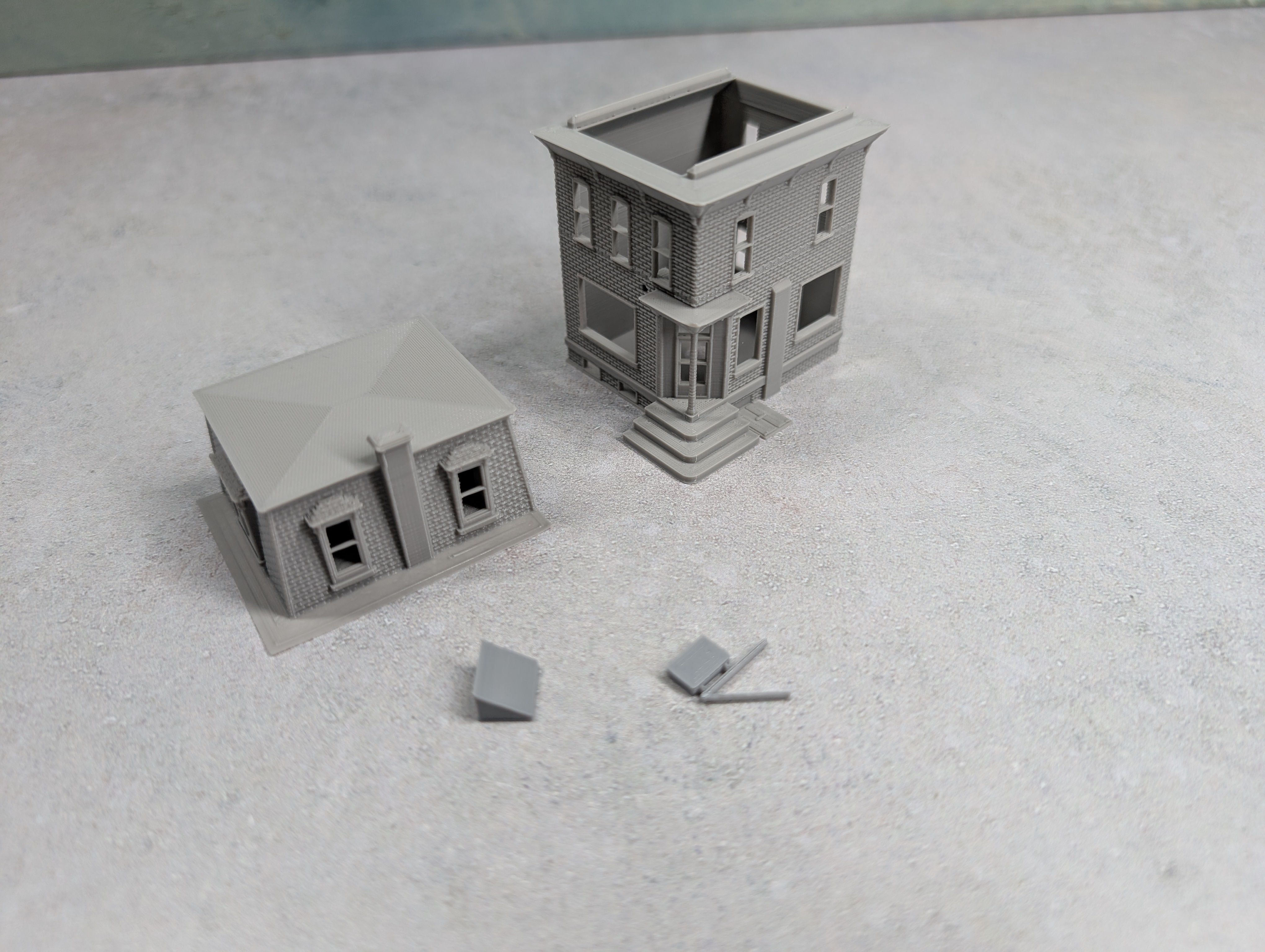 USED N Scale 3D Printed Corner Building KIT