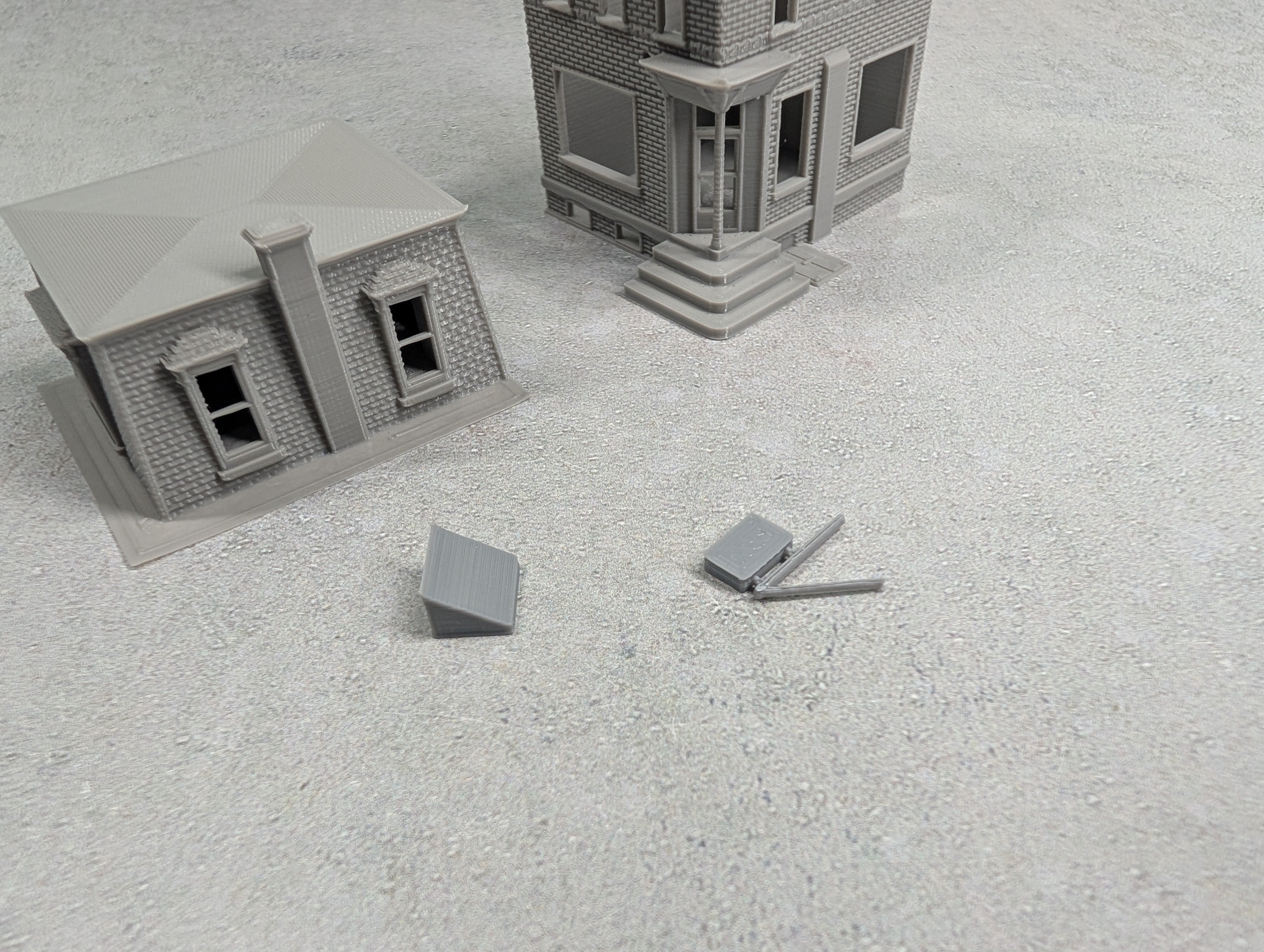 USED N Scale 3D Printed Corner Building KIT