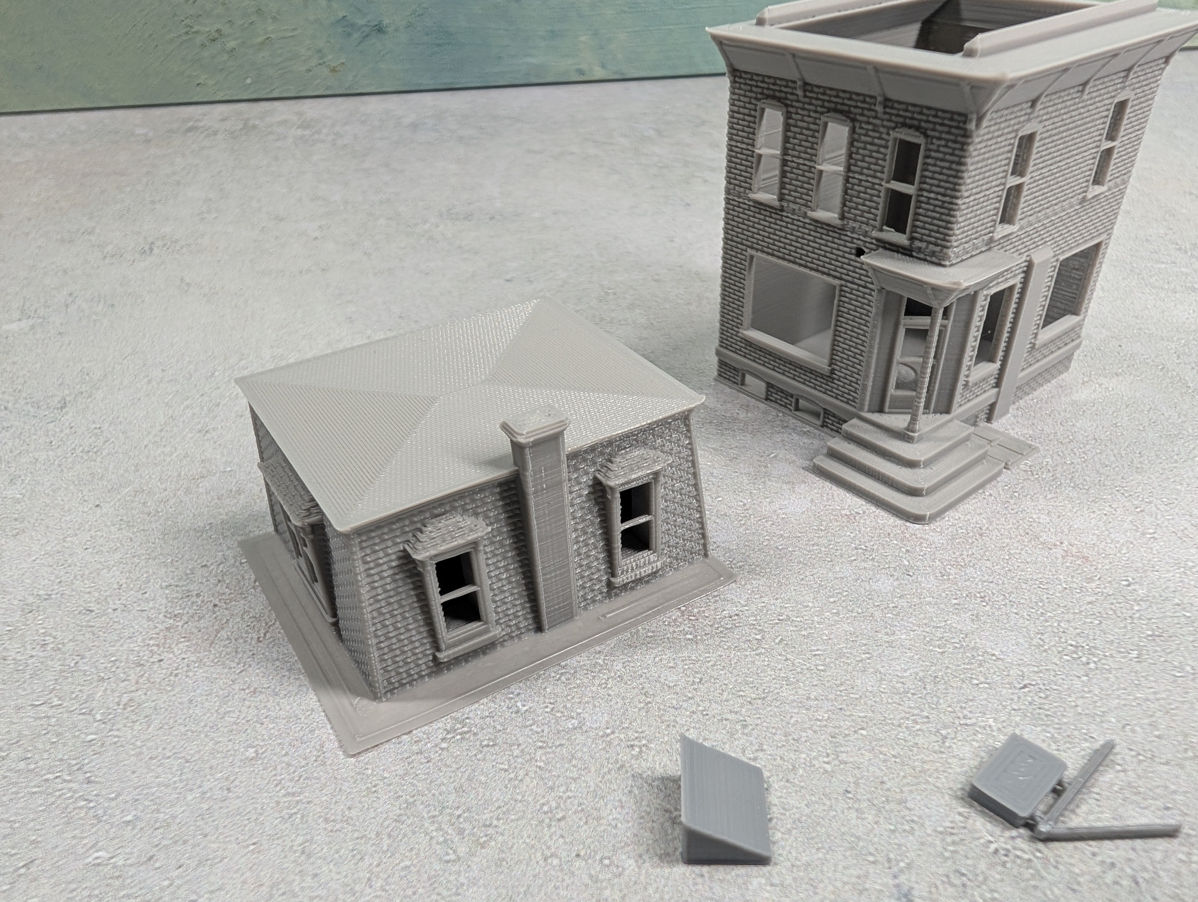 USED N Scale 3D Printed Corner Building KIT