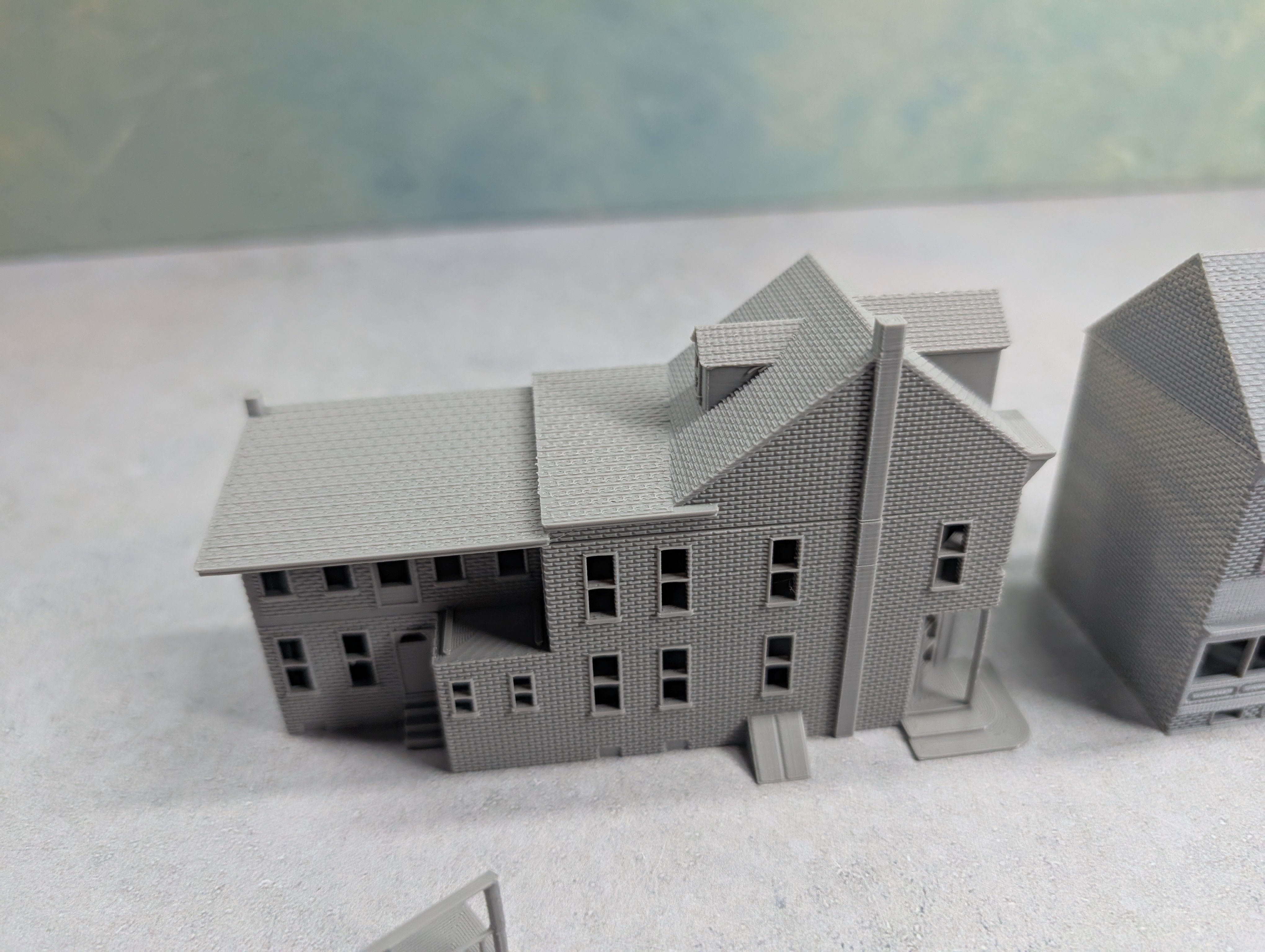 USED N Scale Lot of 3D Printed Corner Buildings KIT (2 pcs)