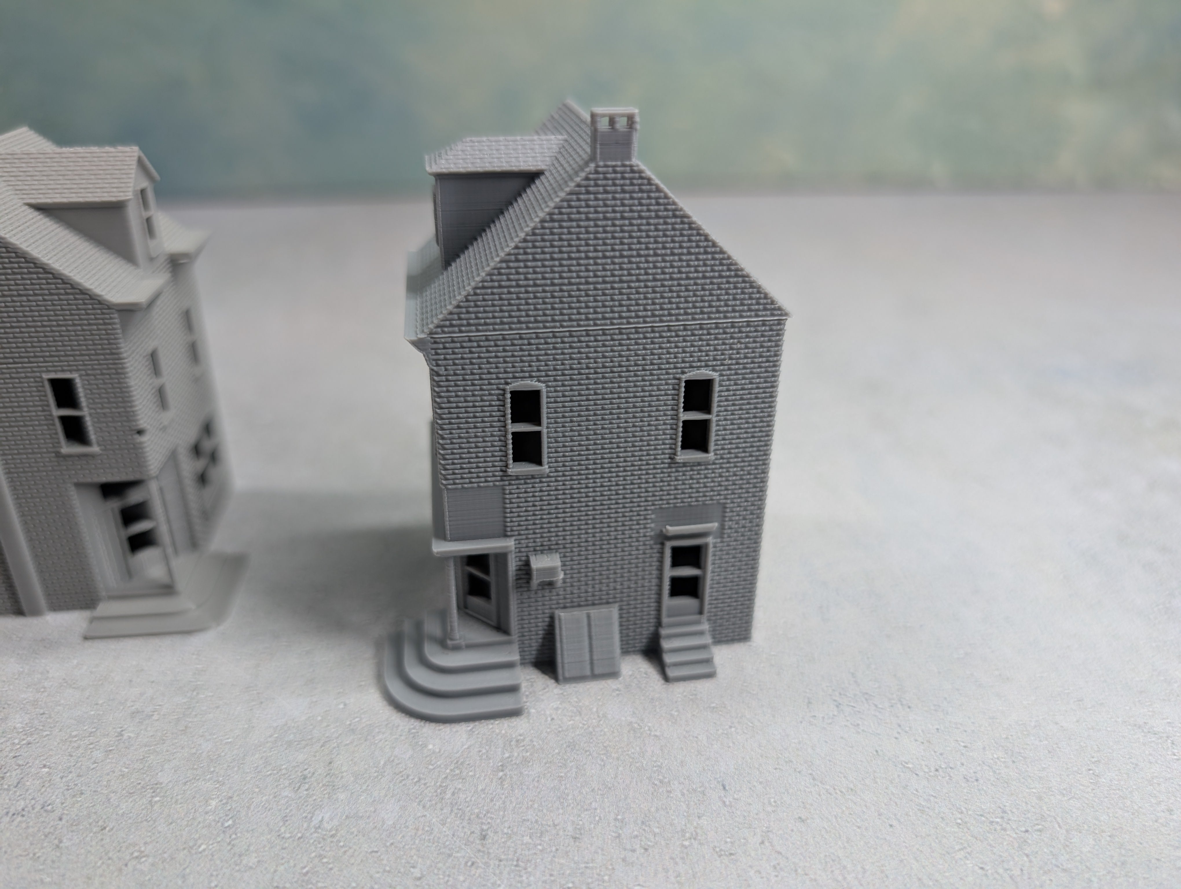USED N Scale Lot of 3D Printed Corner Buildings KIT (2 pcs)