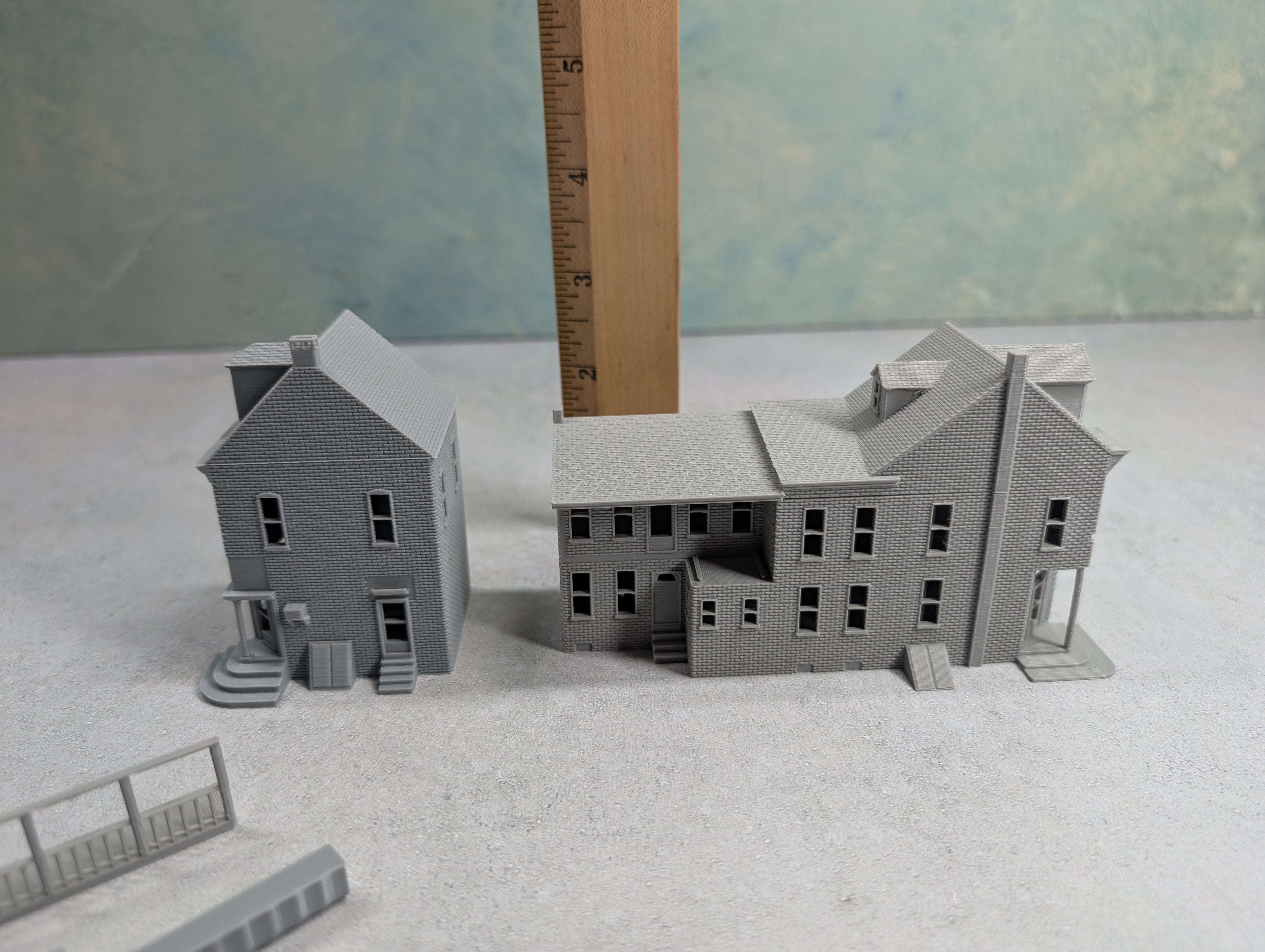 USED N Scale Lot of 3D Printed Corner Buildings KIT (2 pcs)