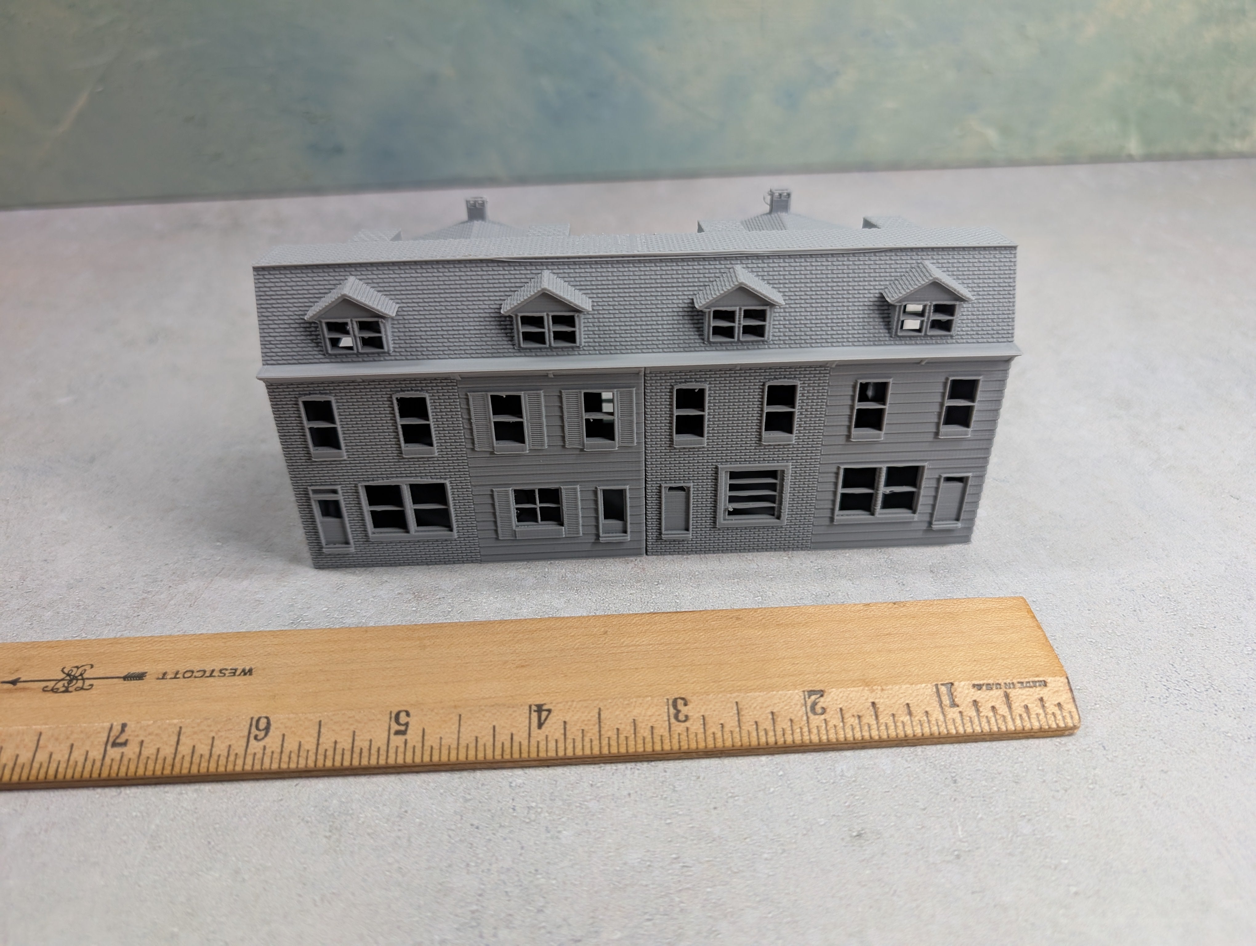 USED N Scale 3D Printed 4 Unit Rowhouse KIT