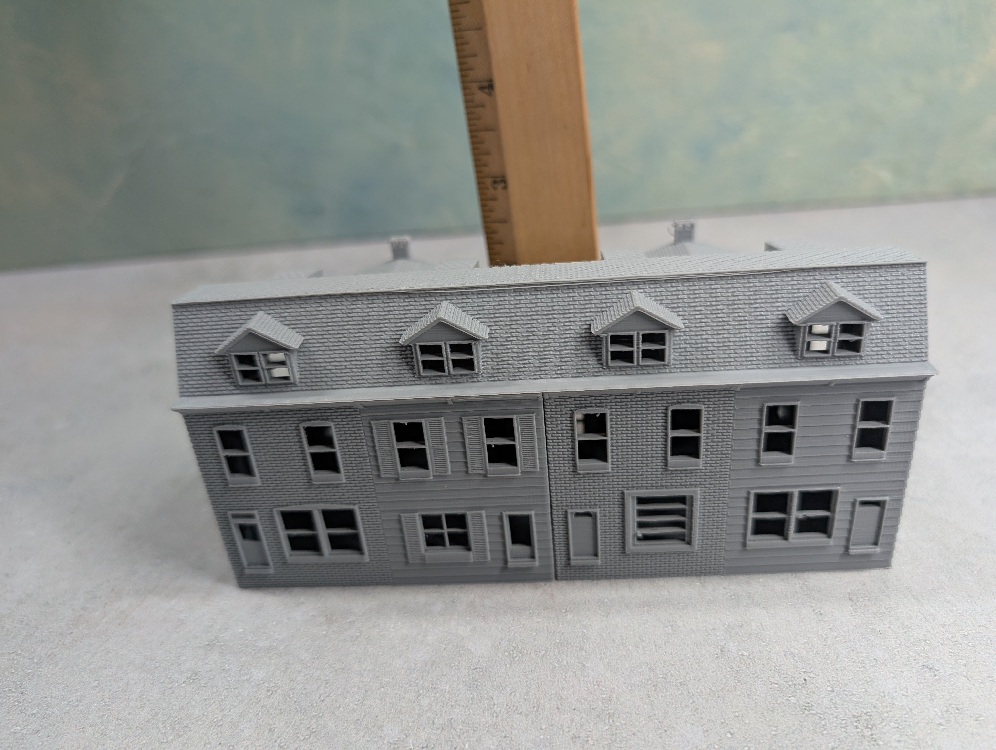 USED N Scale 3D Printed 4 Unit Rowhouse KIT