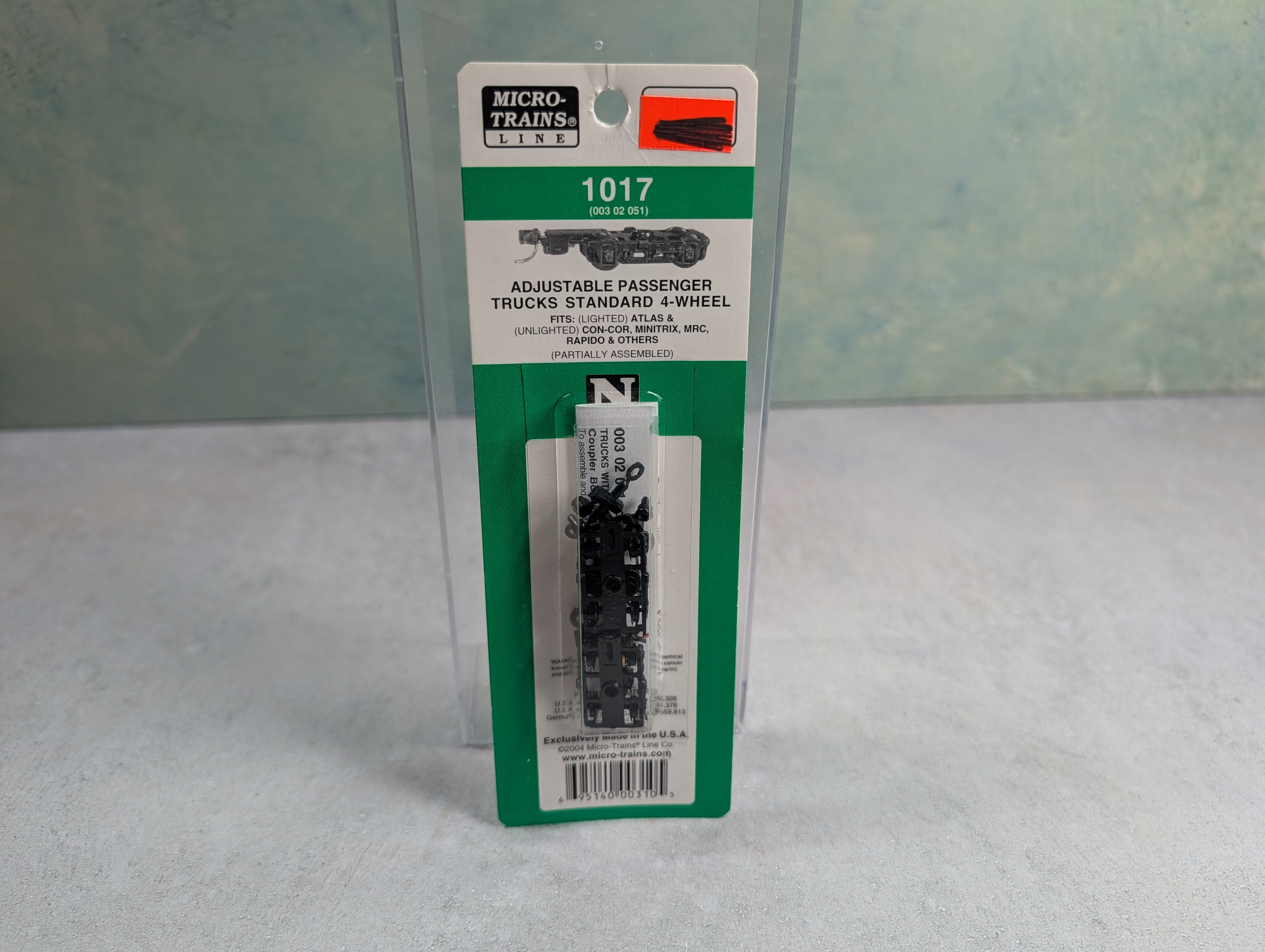 Micro-Trains #00302051 N Scale 1017 Adjustable Passenger Trucks Standard 4-Wheel