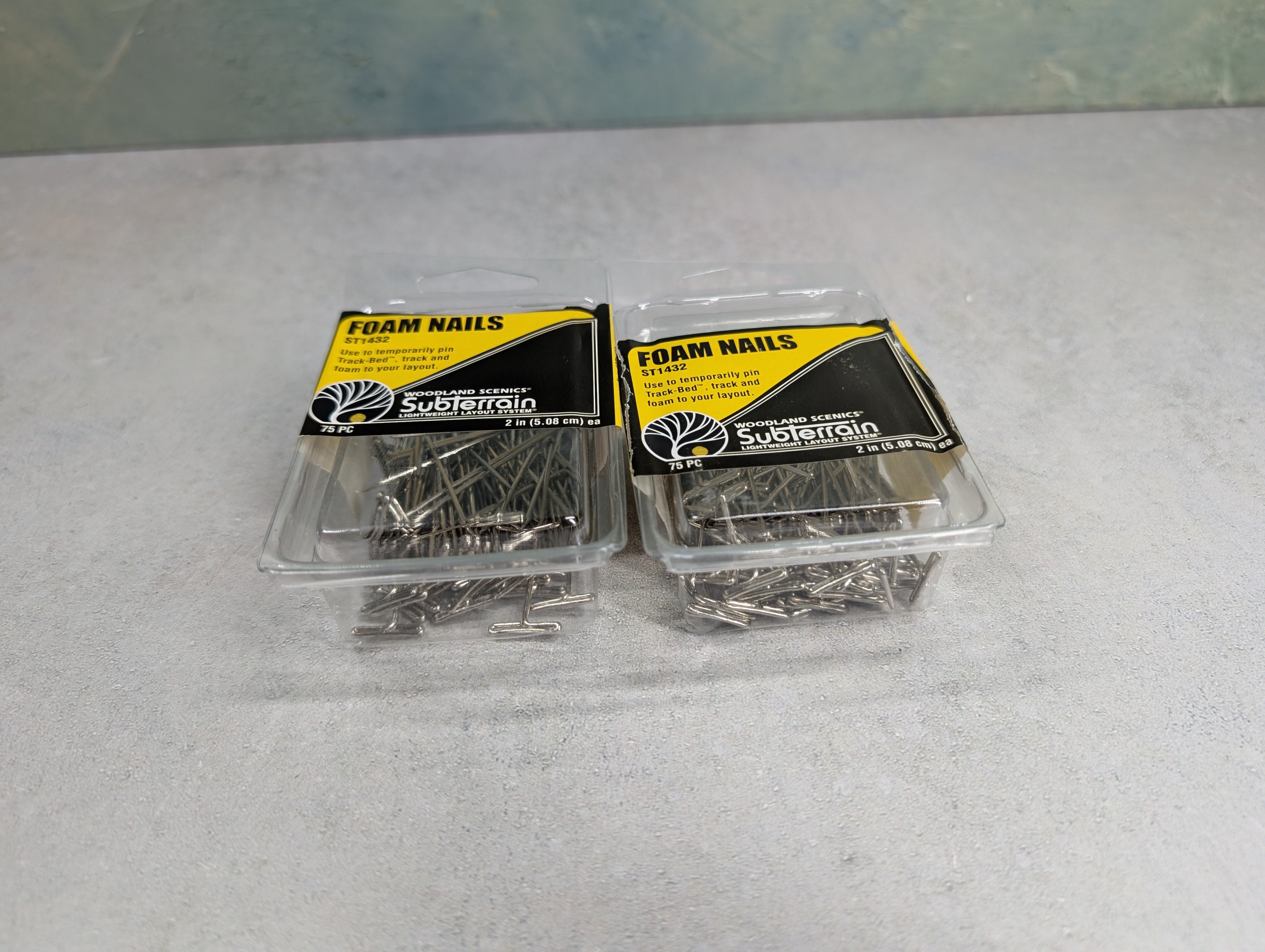 USED Woodland Scenics ST1432 HO Scale 2 Opened Packs of Foam Nails, Subterrain