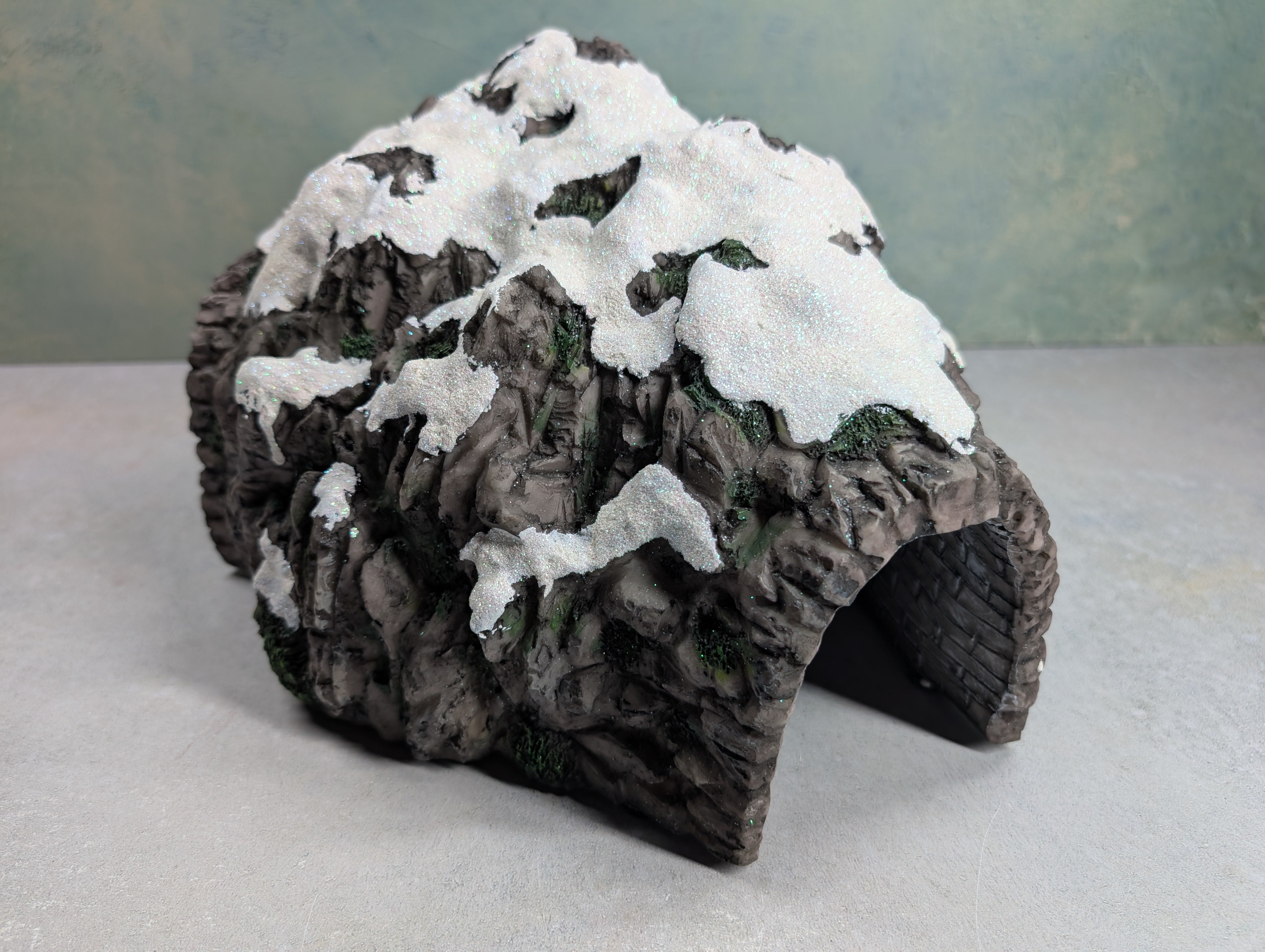 USED Hawthorne Village Snow Covered Rocky Mountain Tunnel