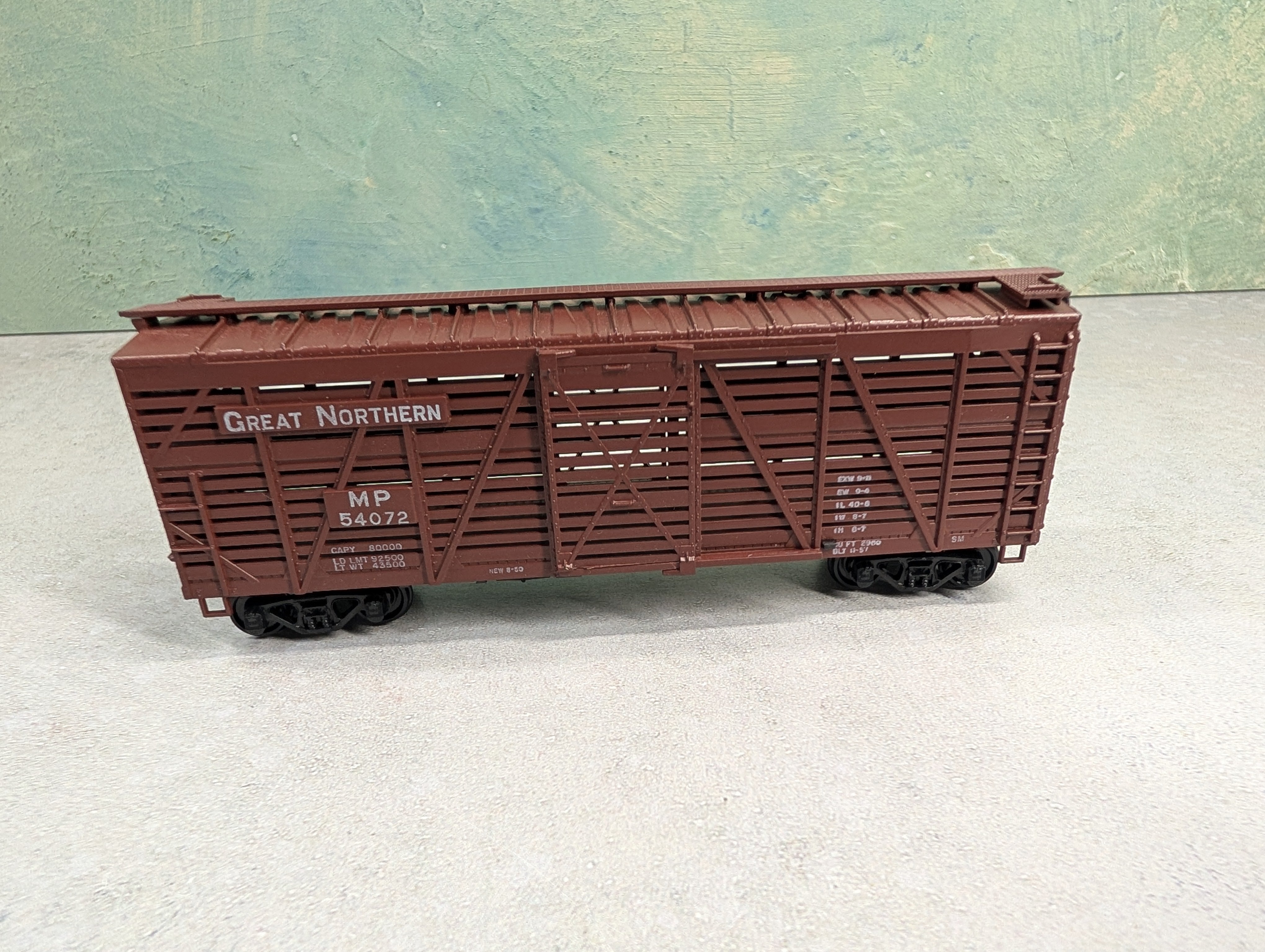 USED Athearn HO Scale 40' Cattle Stock Car Great Northern MP #54072