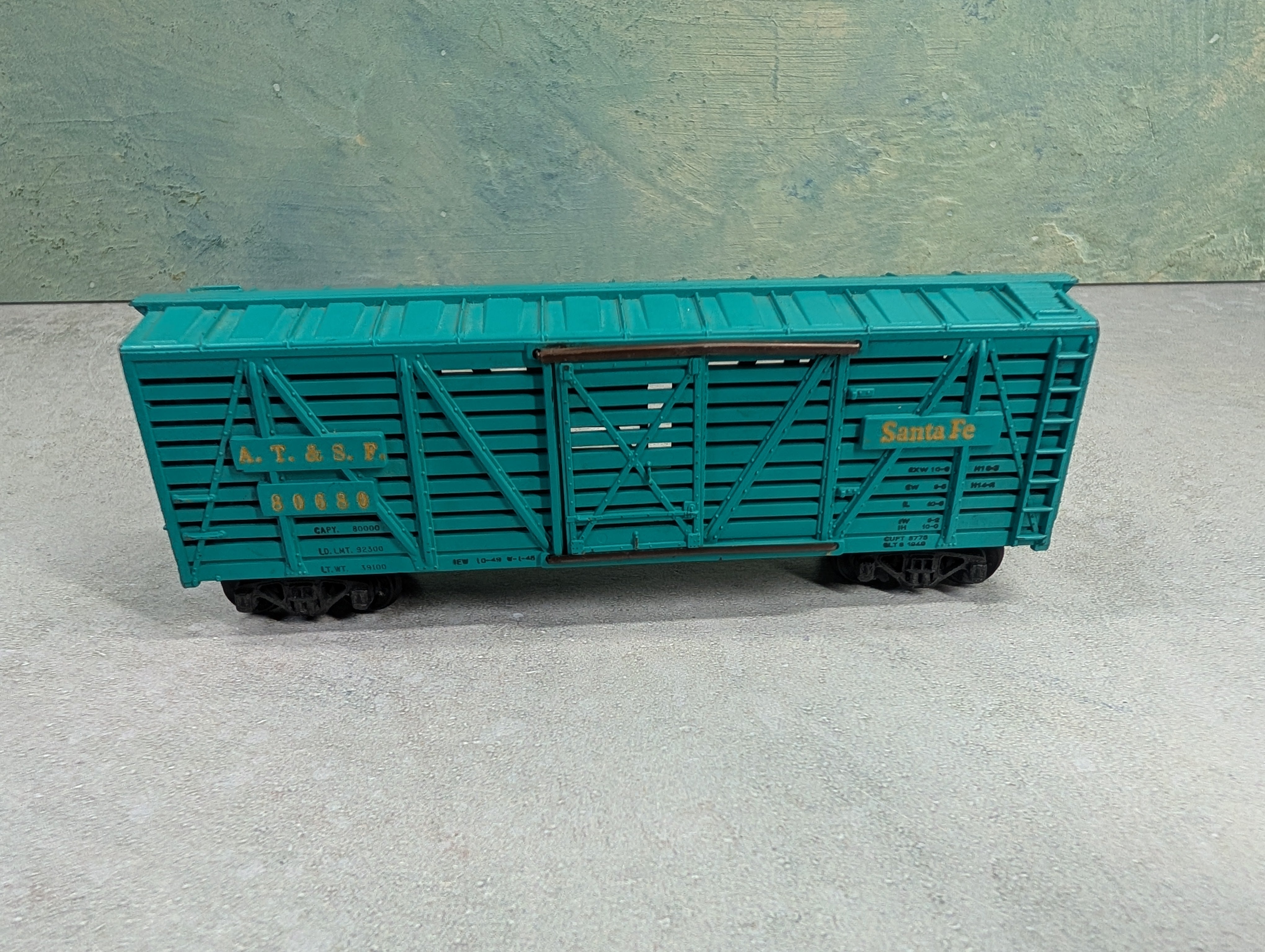 USED Mantua HO Scale 40' Cattle Stock Car Santa Fe ATSF #80680