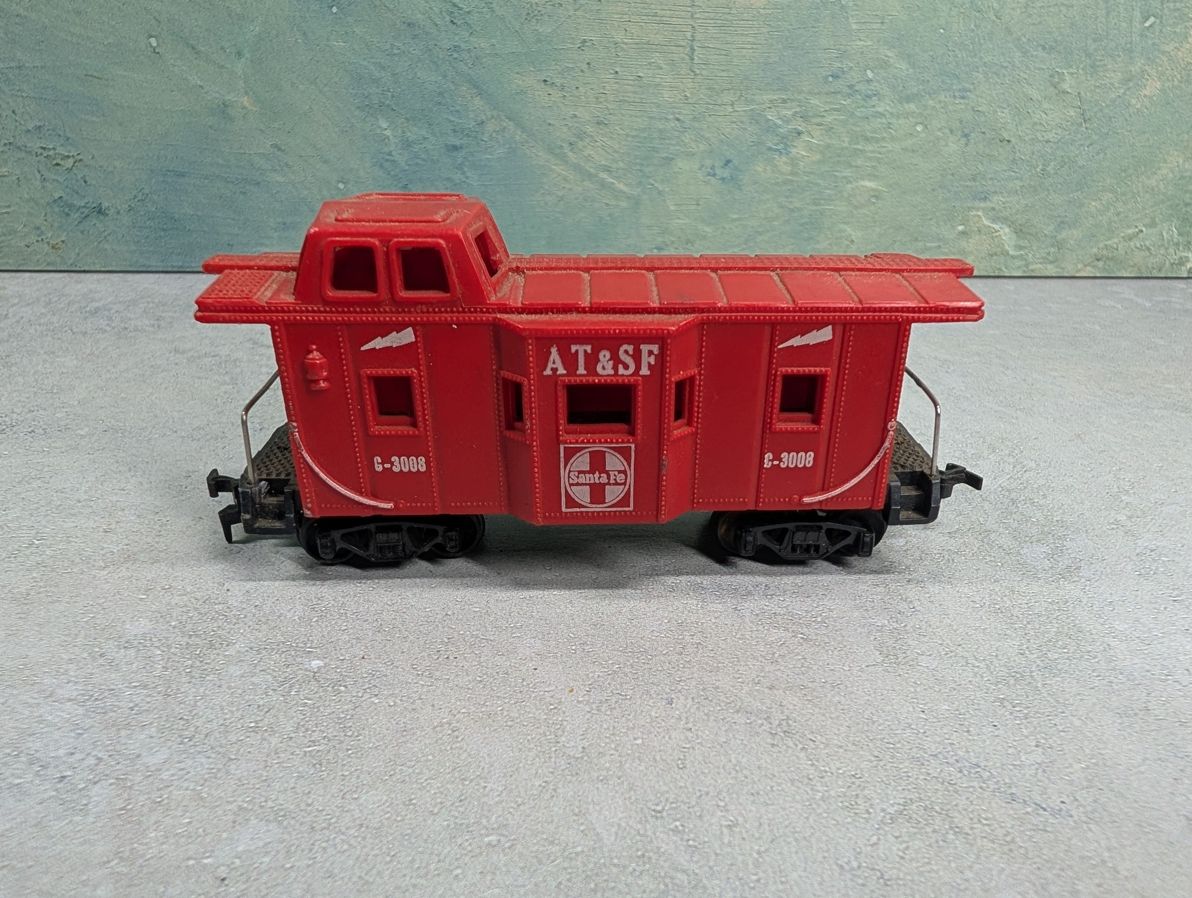 USED American Flyer HO Scale Bay Window Caboose Santa Fe ATSF #C-3008