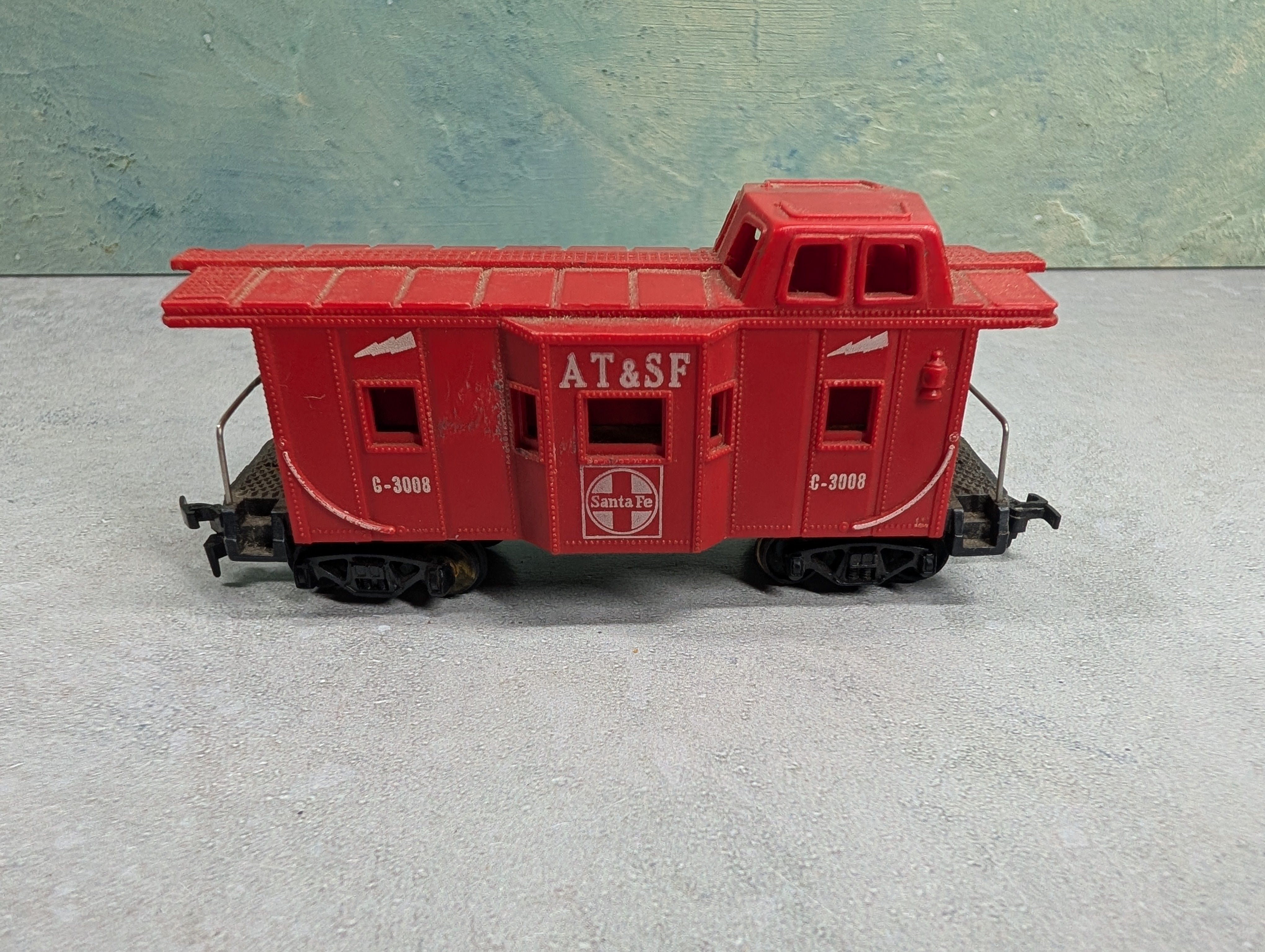 USED American Flyer HO Scale Bay Window Caboose Santa Fe ATSF #C-3008
