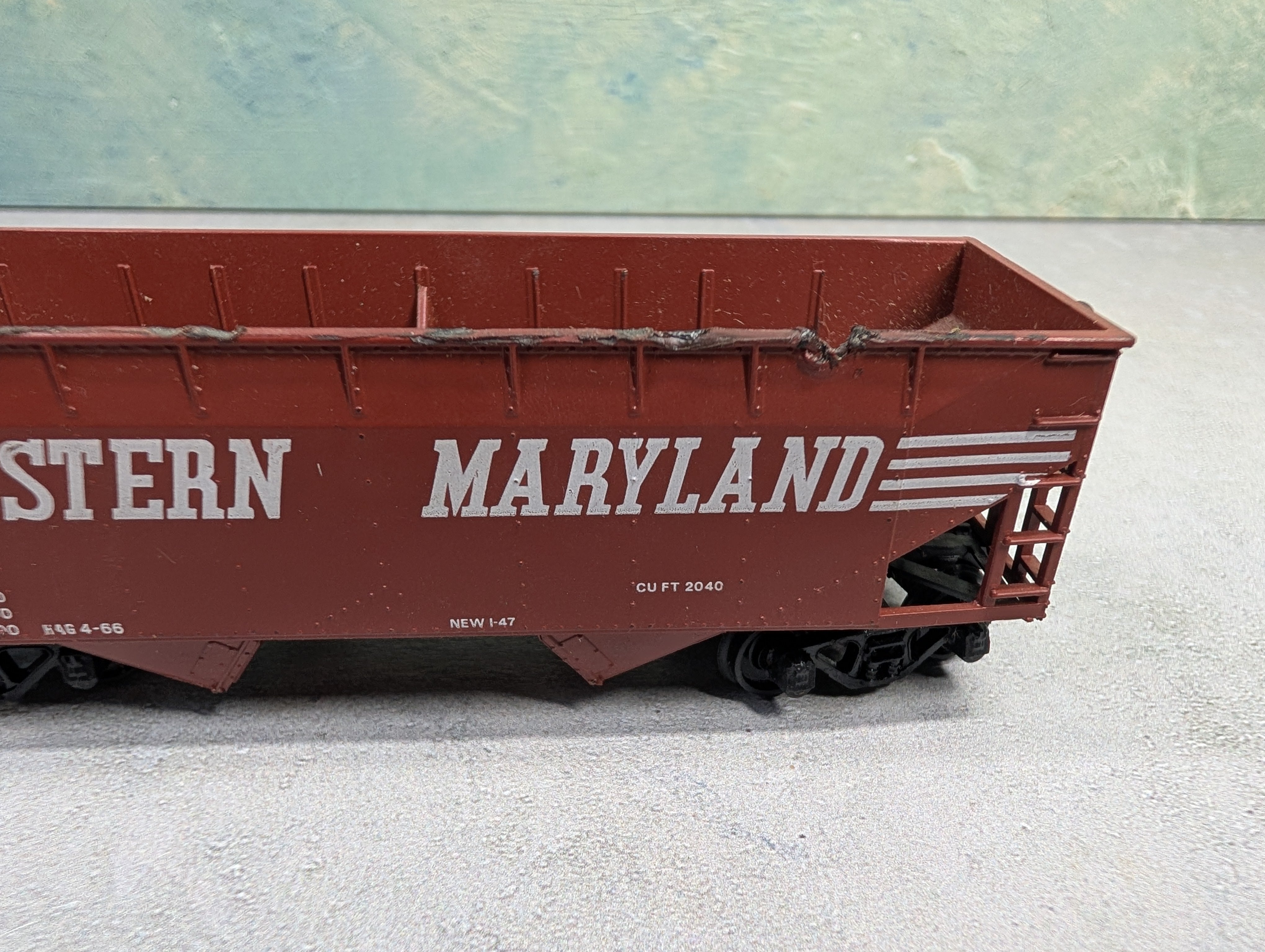 USED Athearn HO Scale 2 Bay Hopper Western Maryland WM #19218