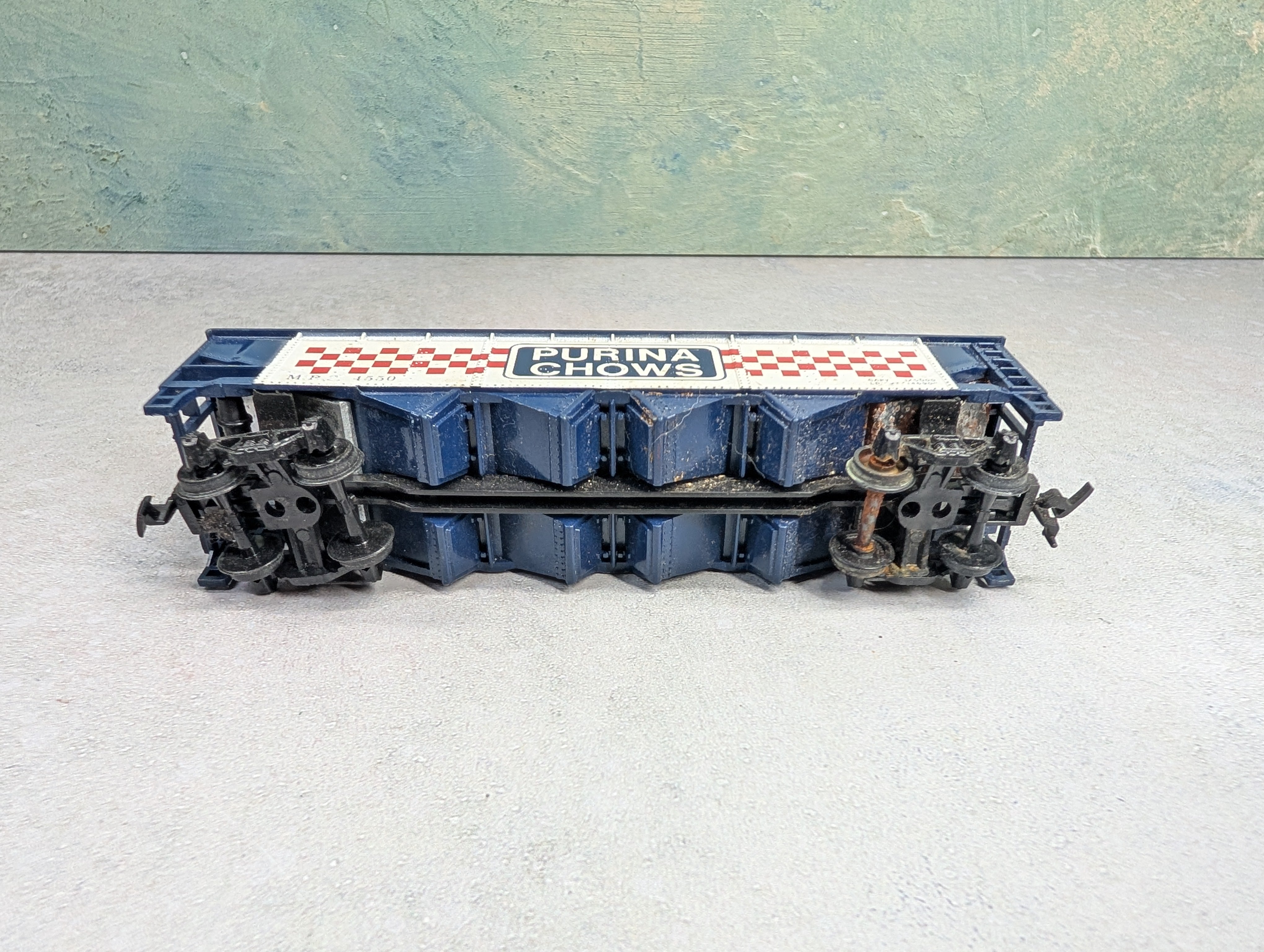 USED Tyco HO Scale Quad Hopper Purina MRS #4550