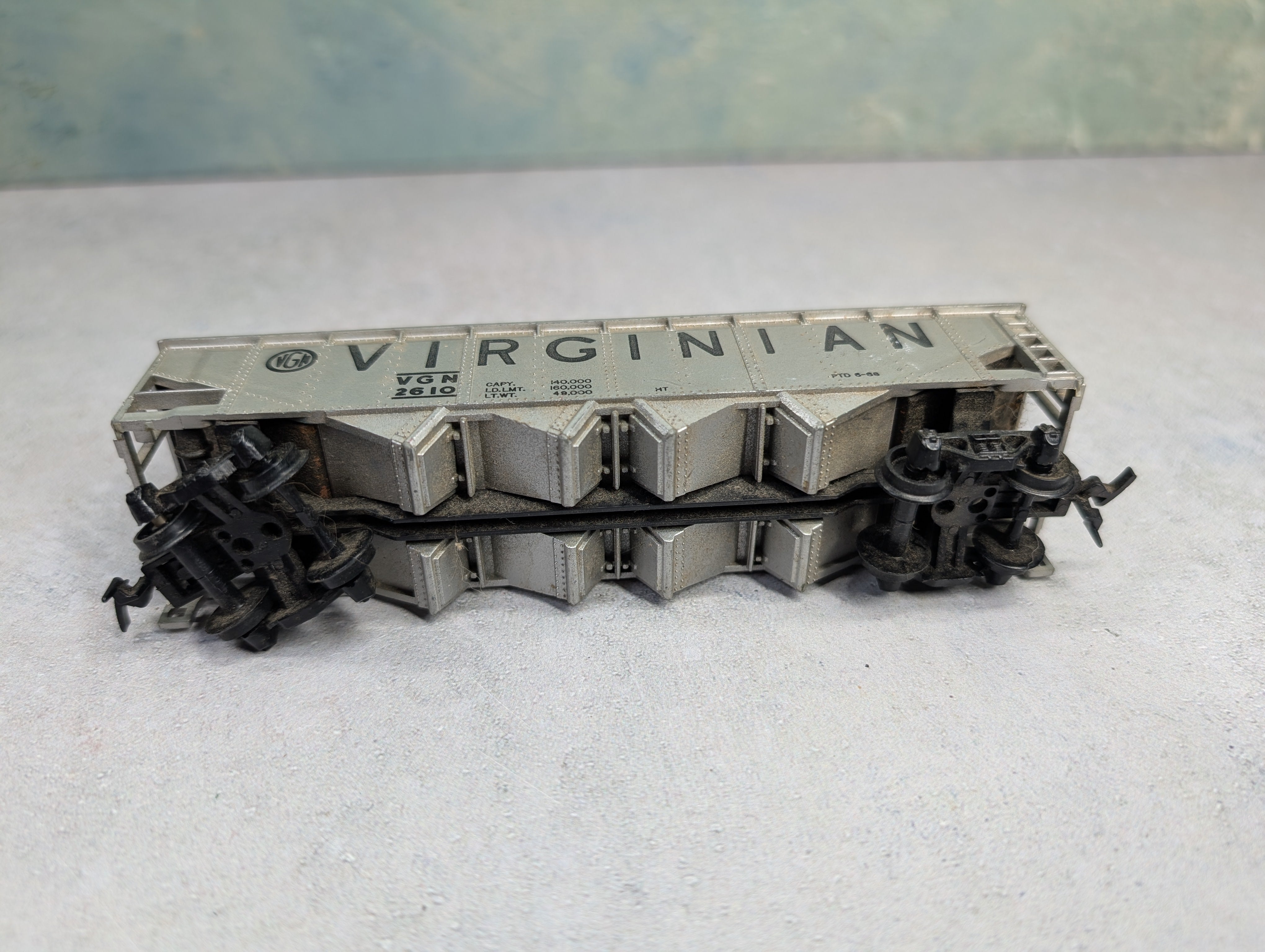 USED Tyco HO Scale Quad Hopper Virginian VGN #2610