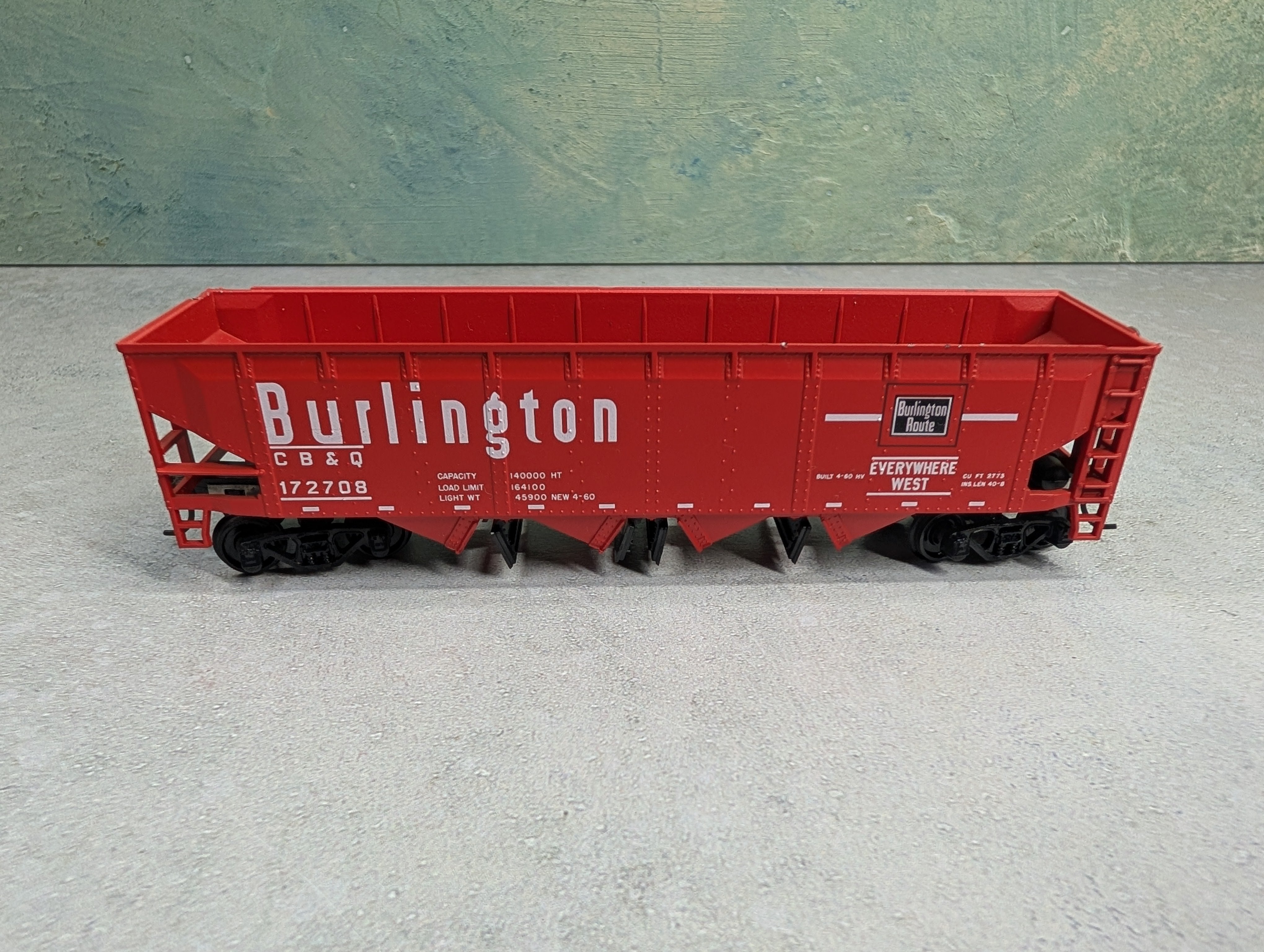 USED Athearn HO Scale Quad Hopper Burlington CB&Q #172708 Operating