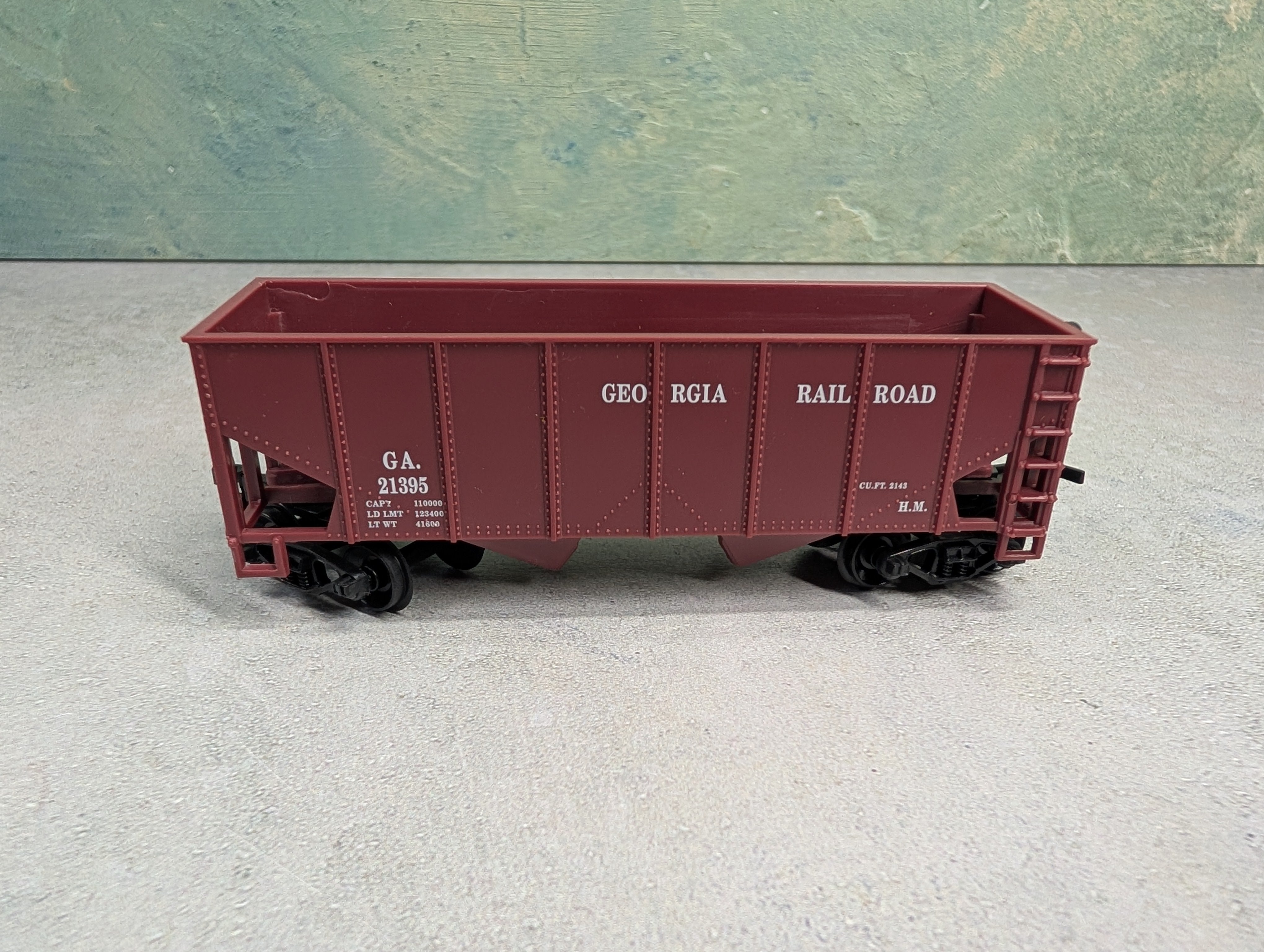 USED Life-Like HO Scale 2 Bay Hopper Georgia Railroad GA #21395