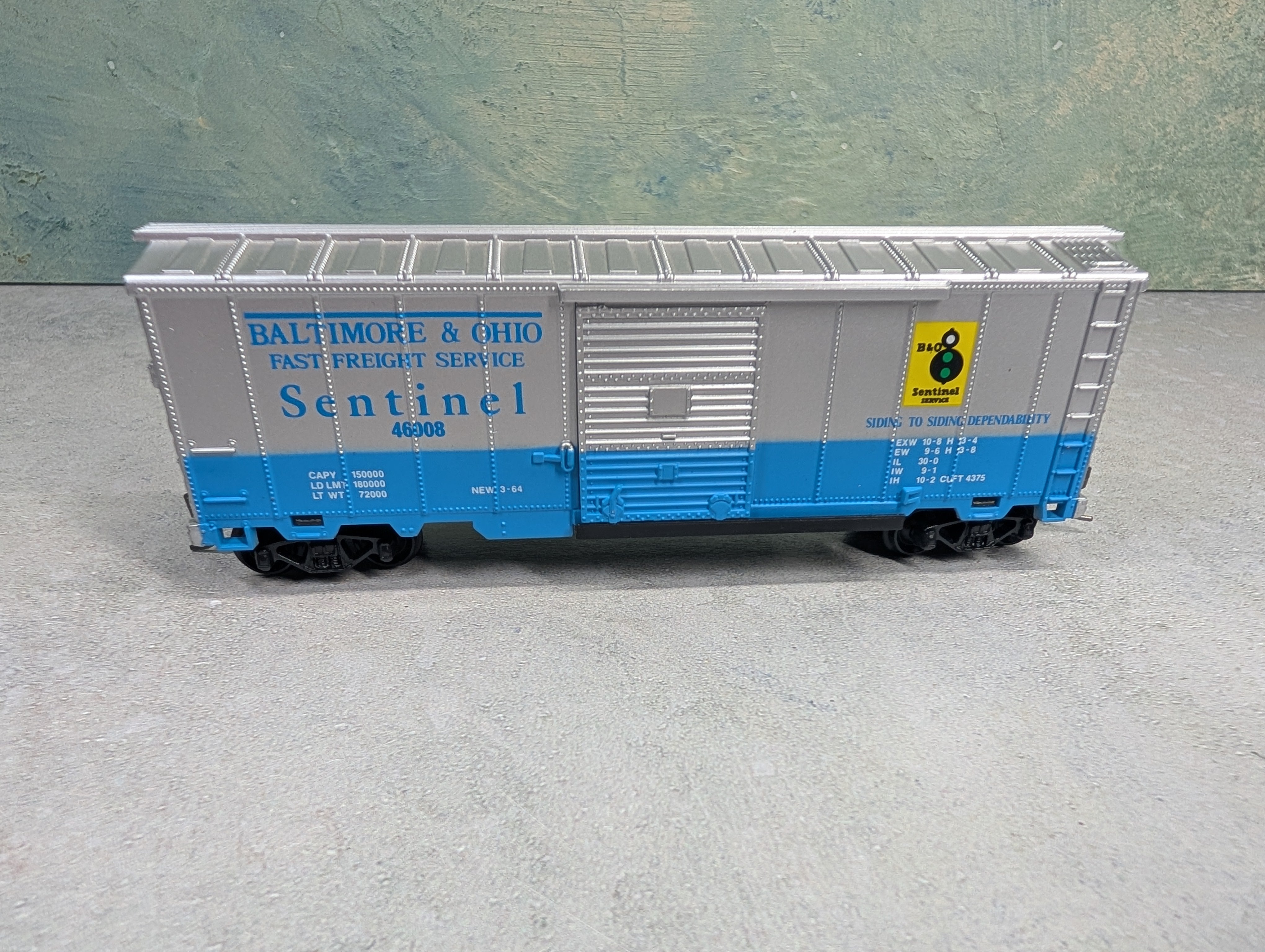 USED Model Power HO Scale 40' Box Car Baltimore and Ohio #46008 Sentinel