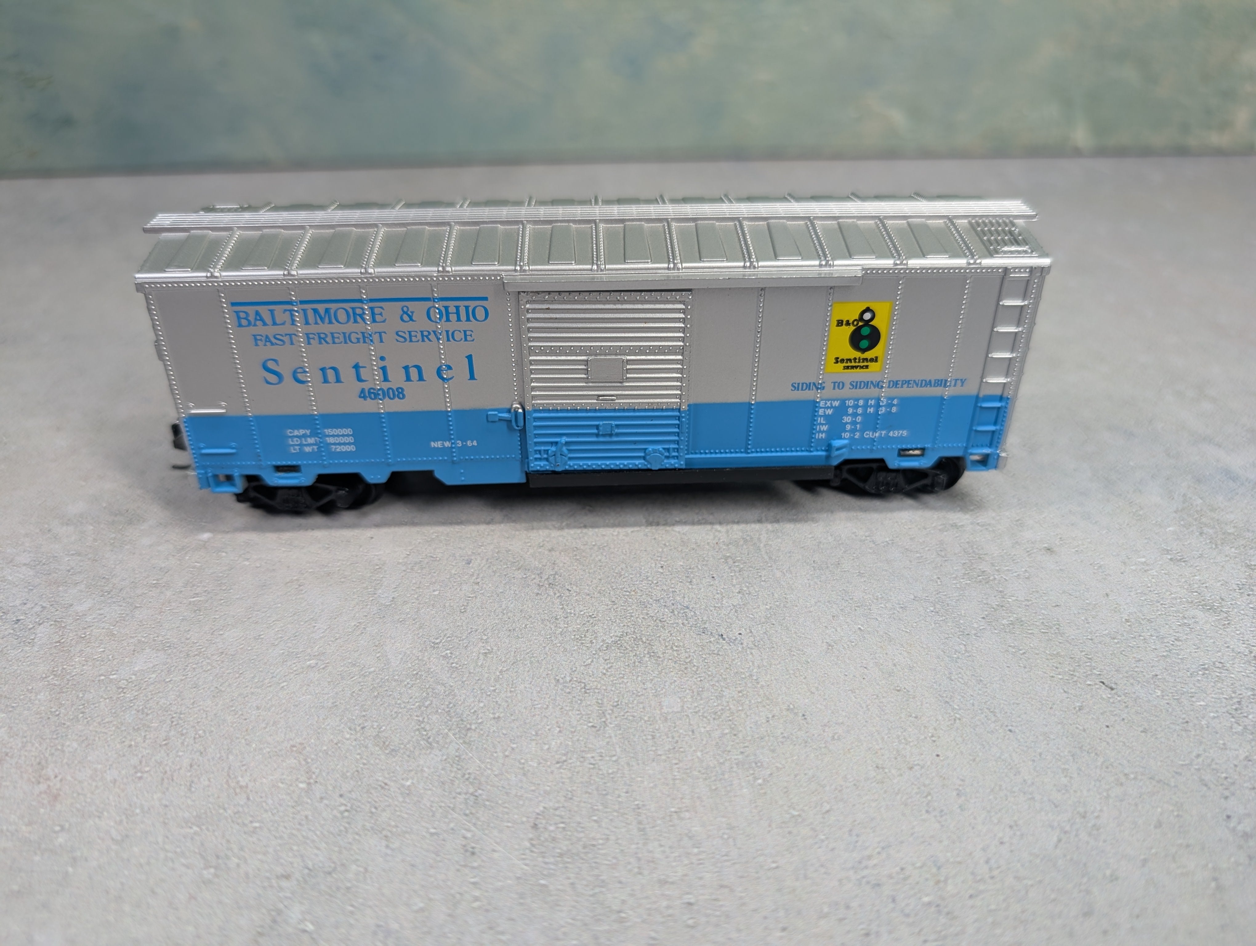 USED Model Power HO Scale 40' Box Car Baltimore and Ohio #46008 Sentinel