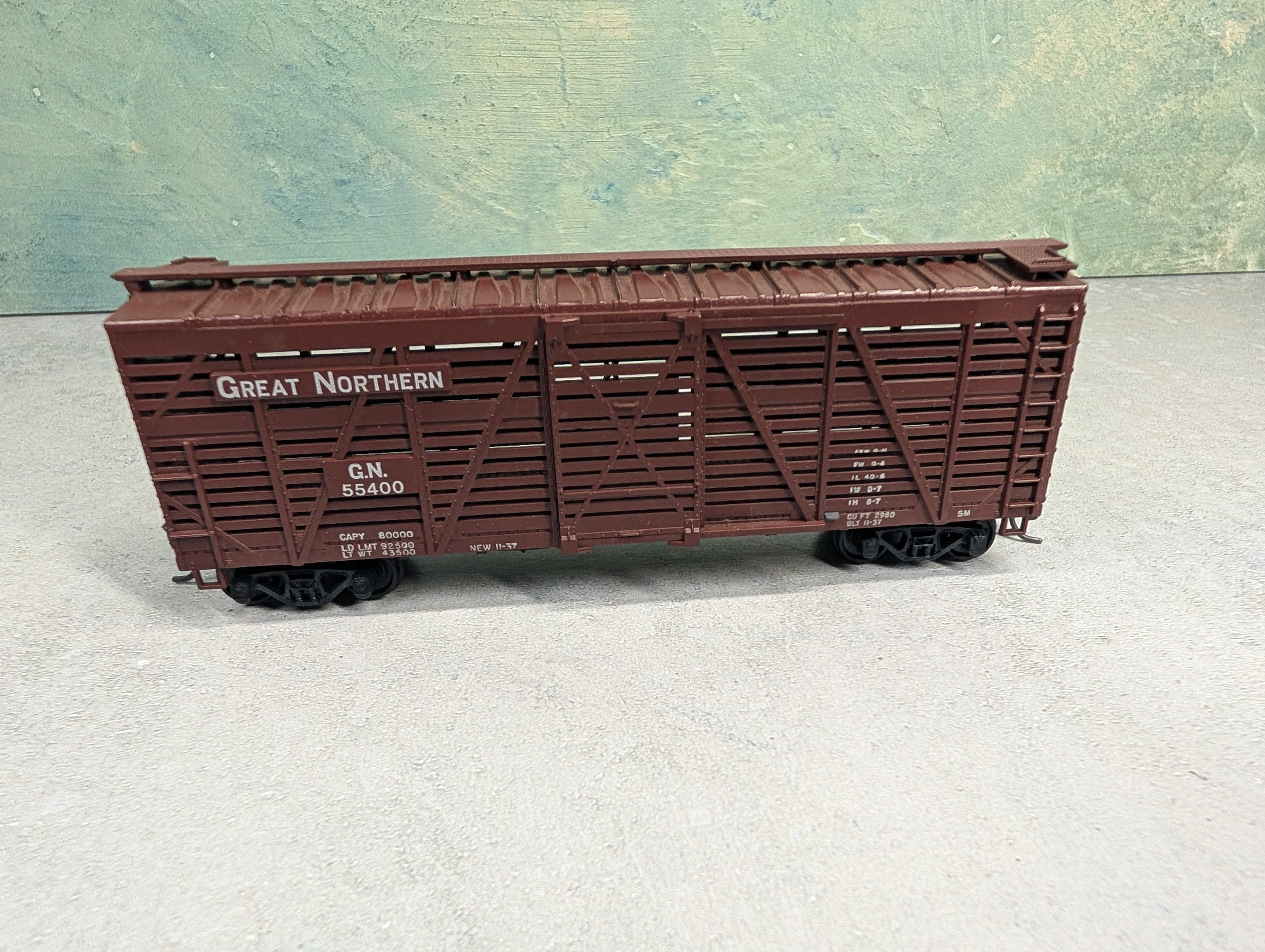 USED Athearn HO Scale 40' Cattle Stock Car Great Northern GN #55400