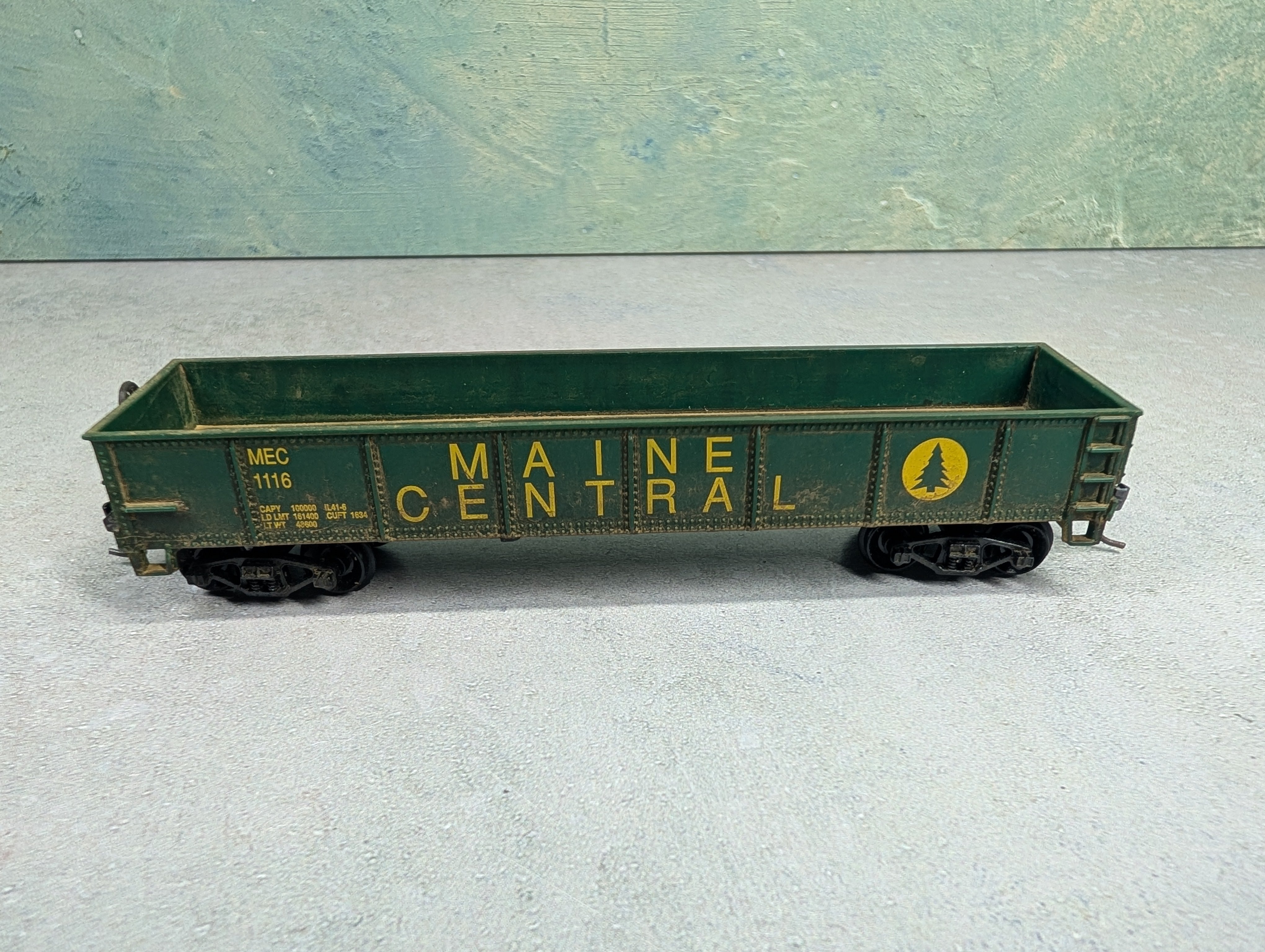 USED Life-Like HO Scale 40' Gondola Maine Central MEC #1116 Weathered