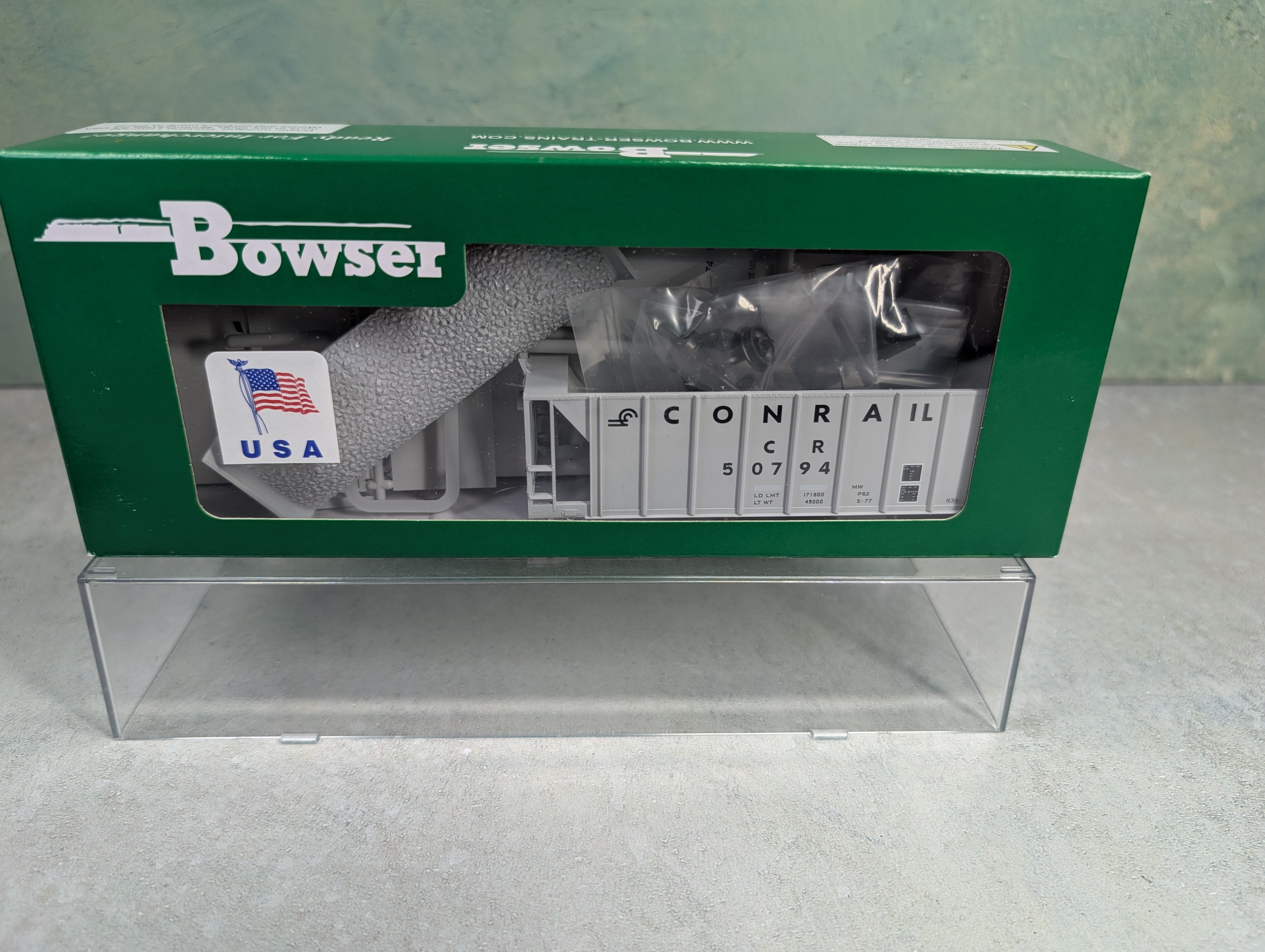 Bowser #3-1715 HO Scale 70-Ton 2 Bay Ballast Car Conrail CR #50794 KIT