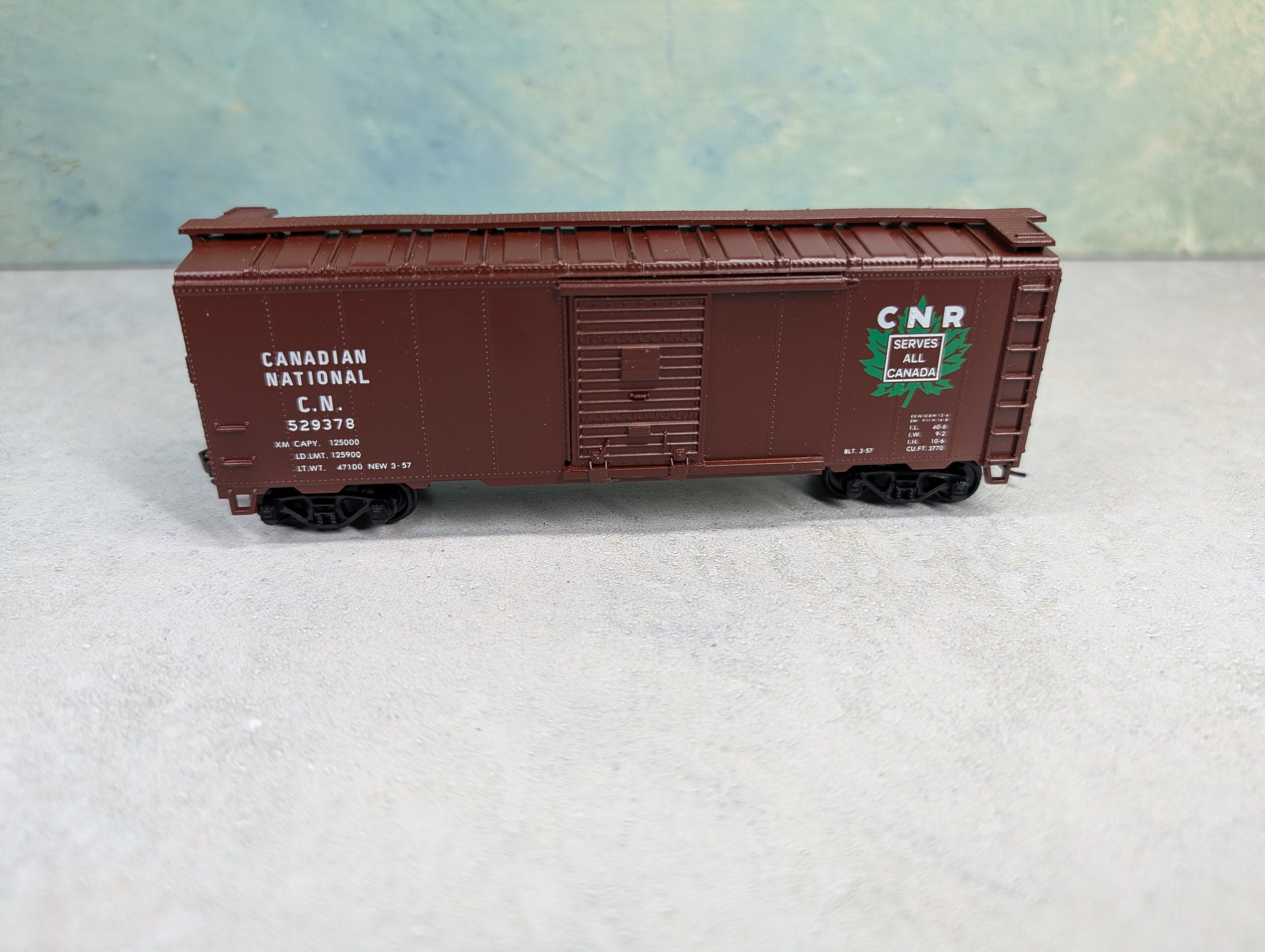 USED Athearn #305-1 HO Scale 40' Box Car Canadian National CN #529378 Rail Runner Custom
