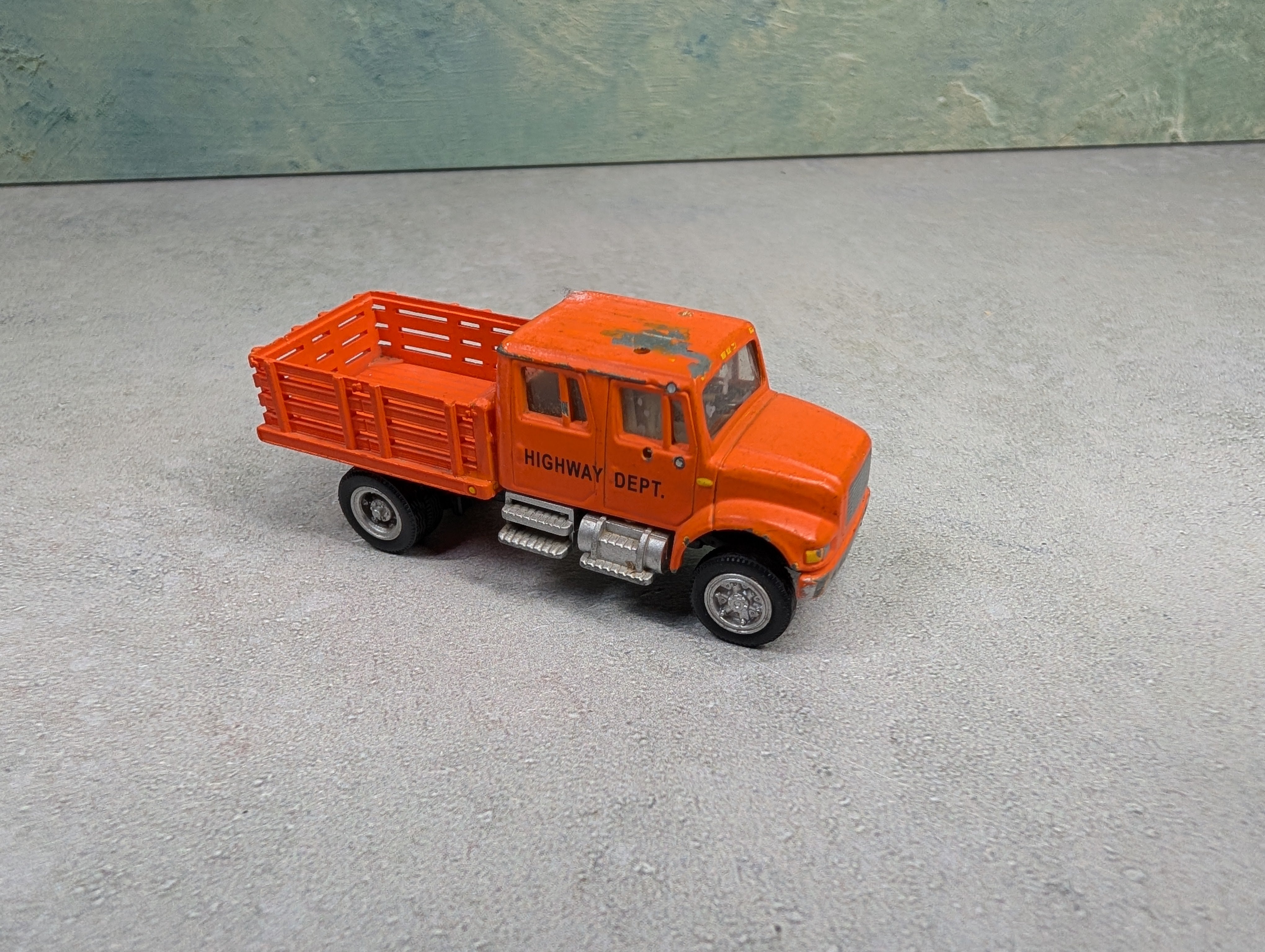 USED Boley HO Scale Orange Highway Dept Stake Bed Work Truck