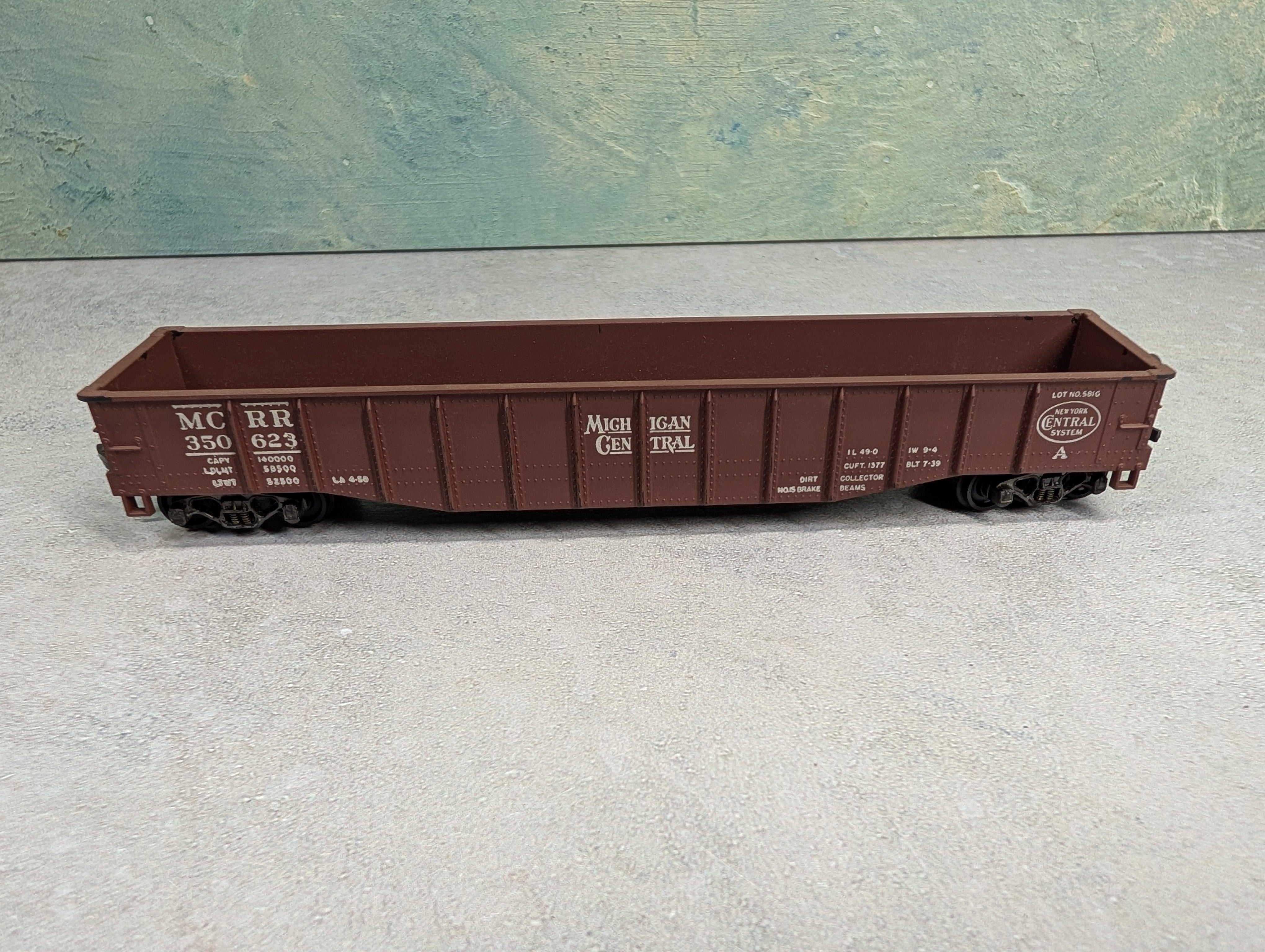 USED Athearn HO Scale 50' Gondola Michigan Central MCRR #350623