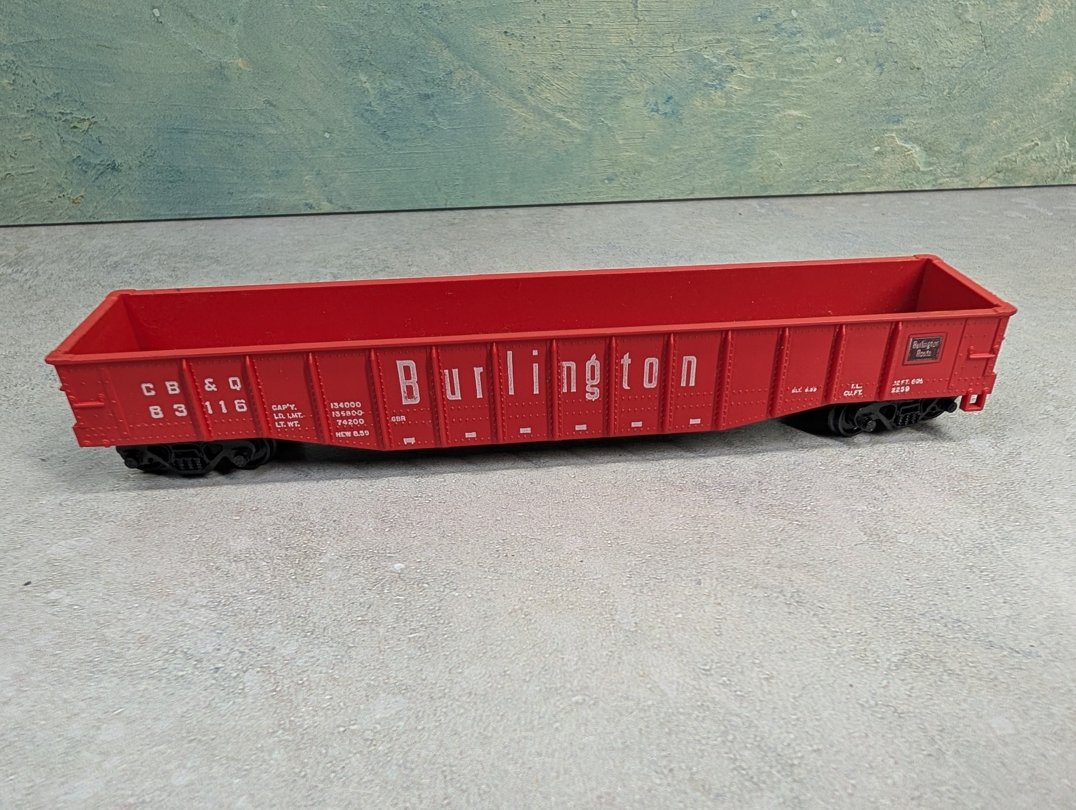 USED Athearn HO Scale 50' Gondola Burlington CB&Q #83116