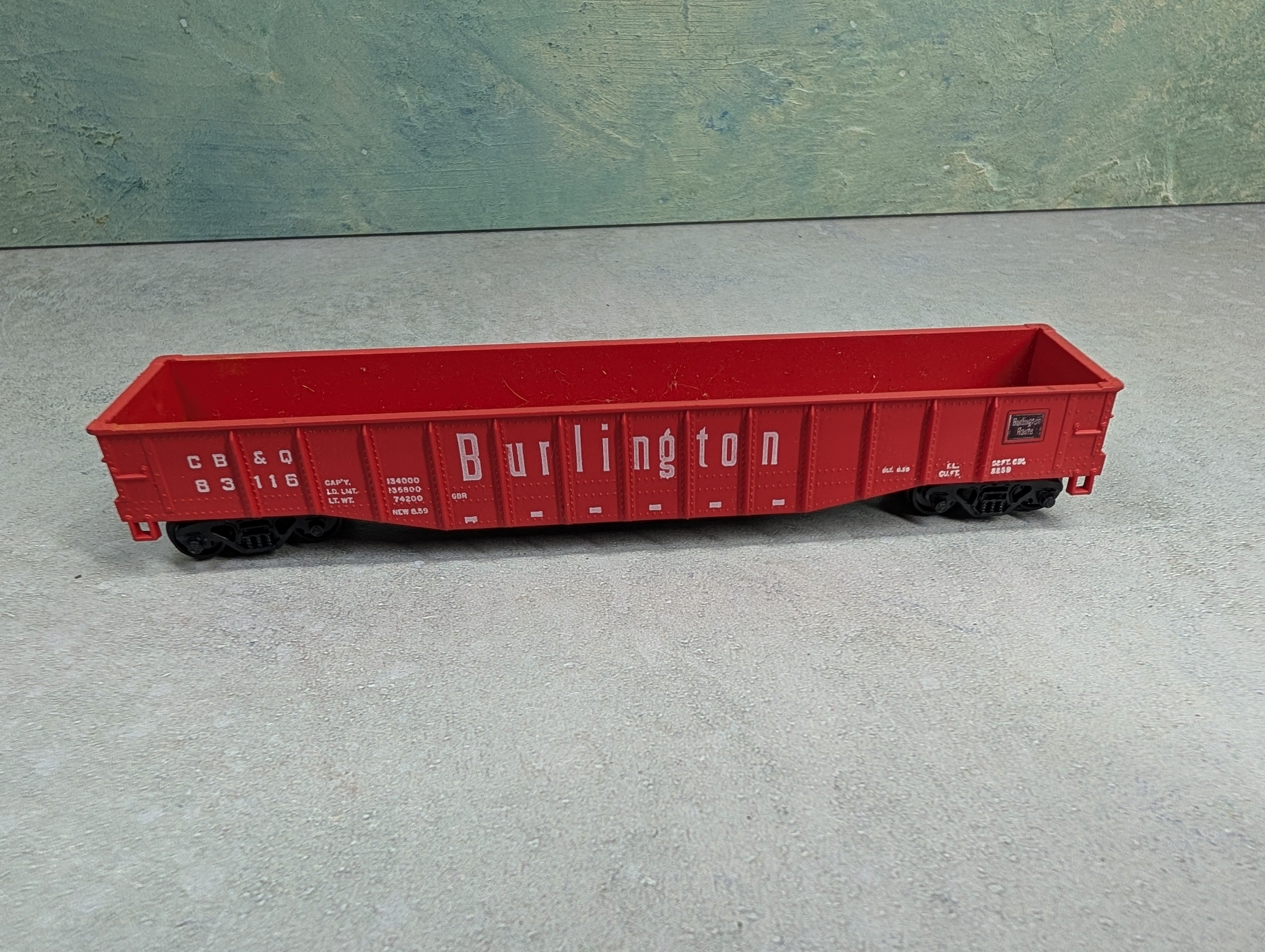 USED Athearn HO Scale 50' Gondola Burlington CB&Q #83116