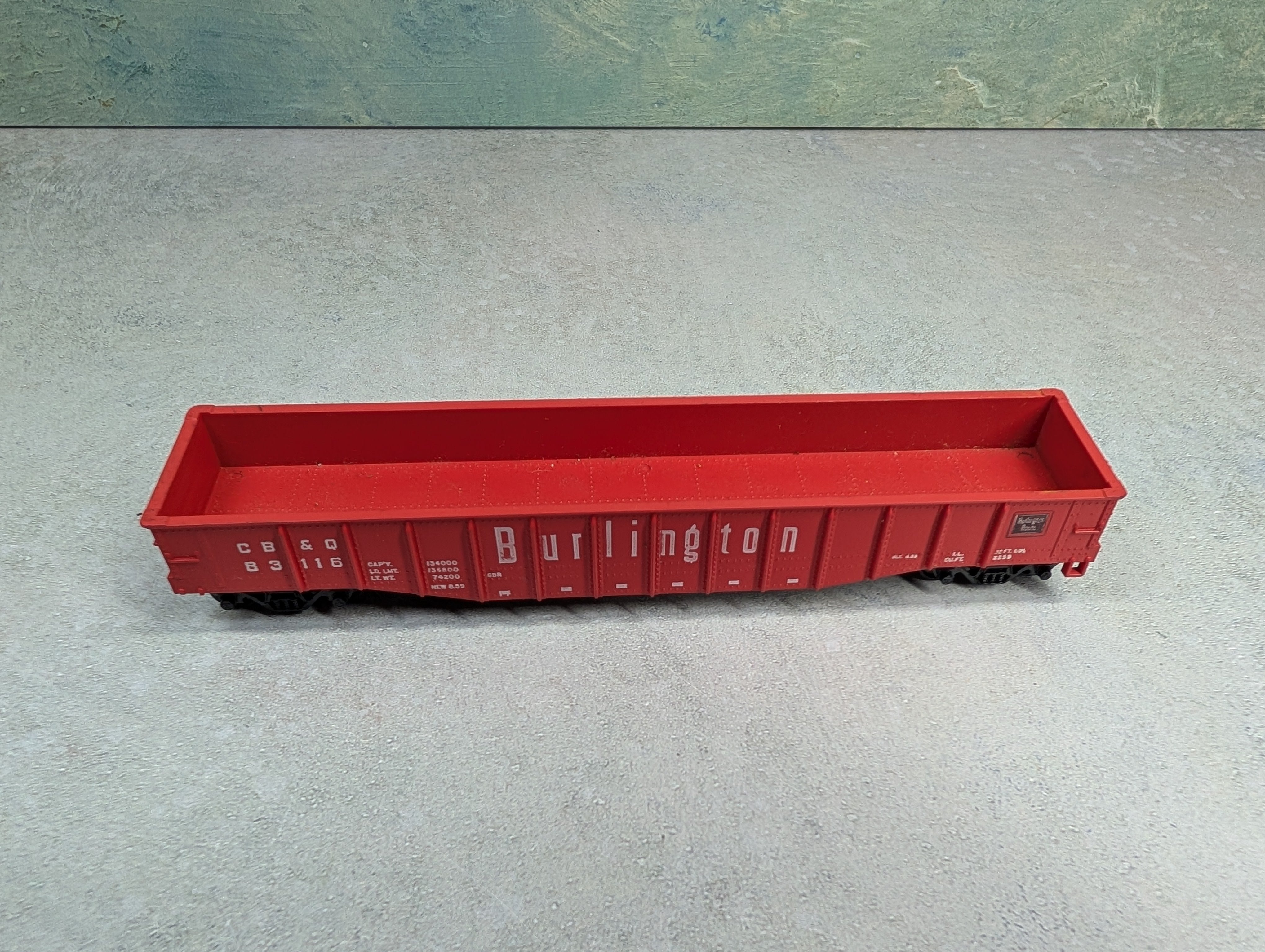 USED Athearn HO Scale 50' Gondola Burlington CB&Q #83116