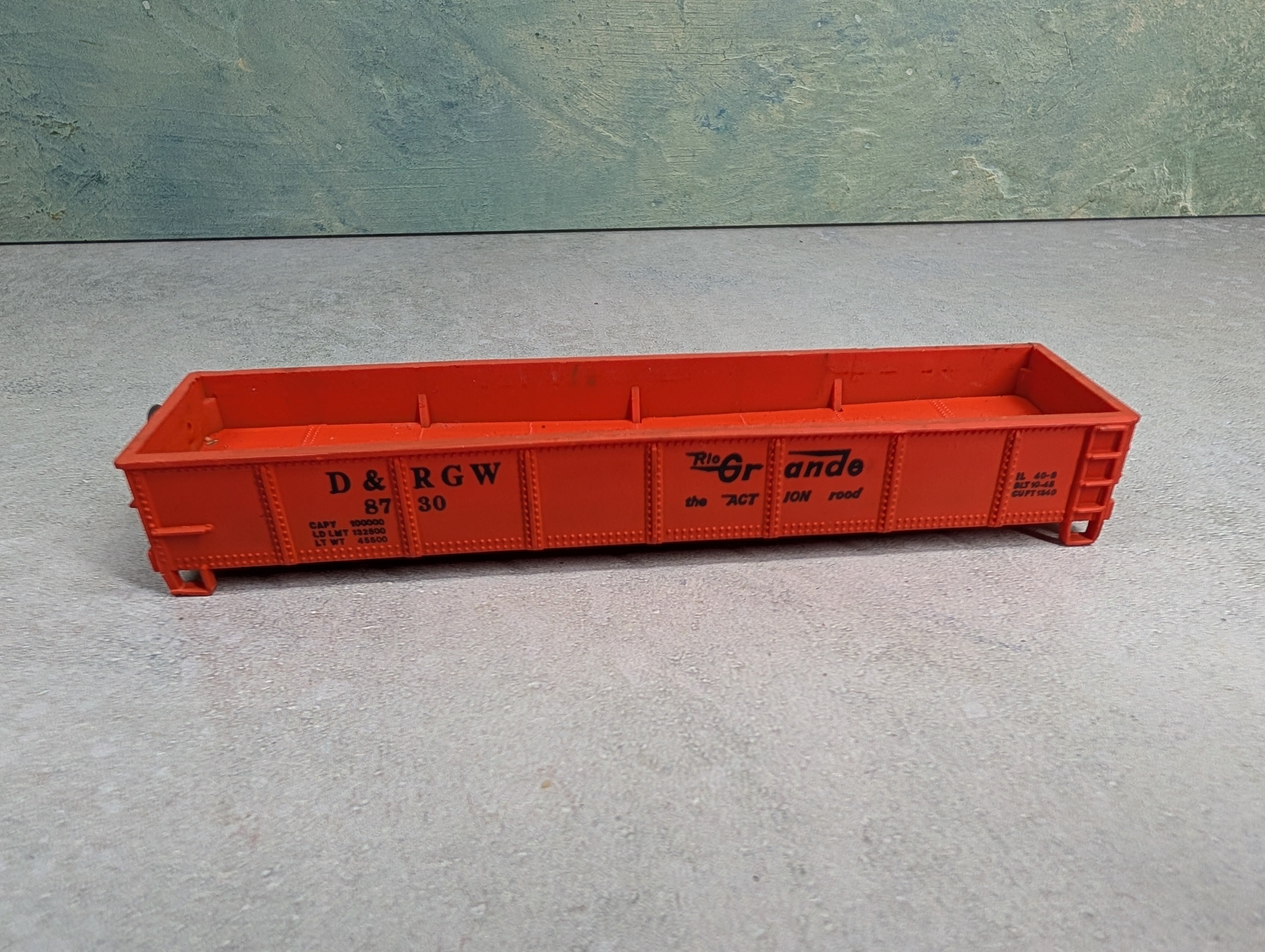 USED Lionel HO Scale 40' Gondola Rio Grande D&RGW #8730 No Trucks