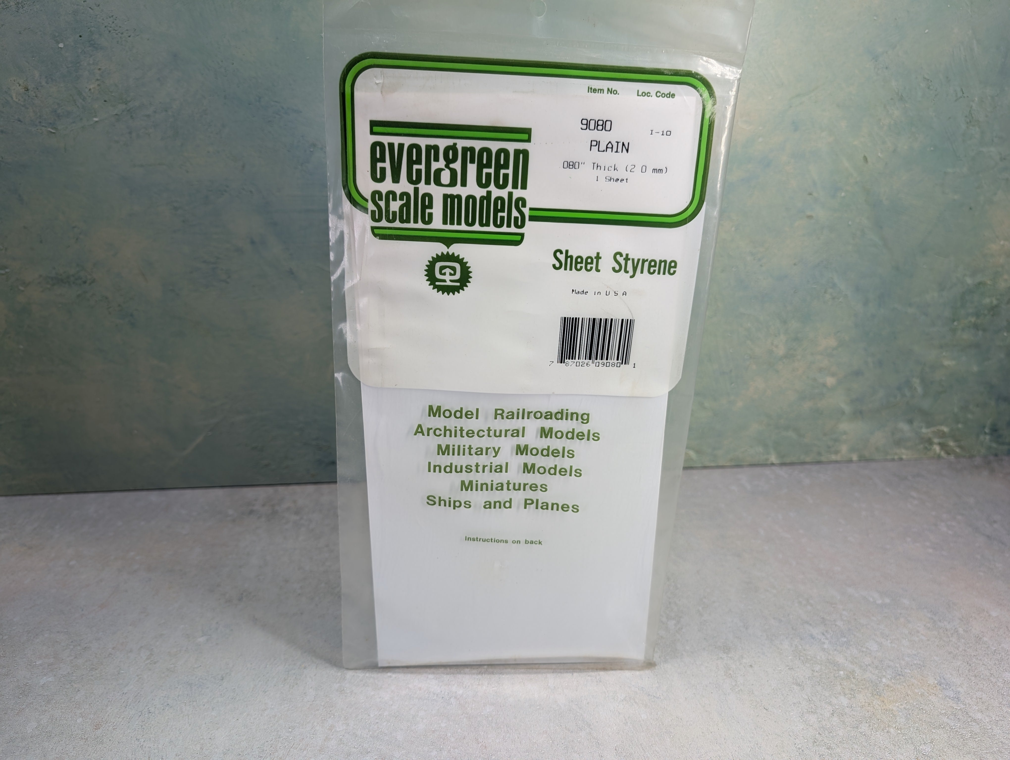 Evergreen Scale Models 9080 MULTI Scale Sheet Styrene Plain White 080" Thick (1 Sheet)