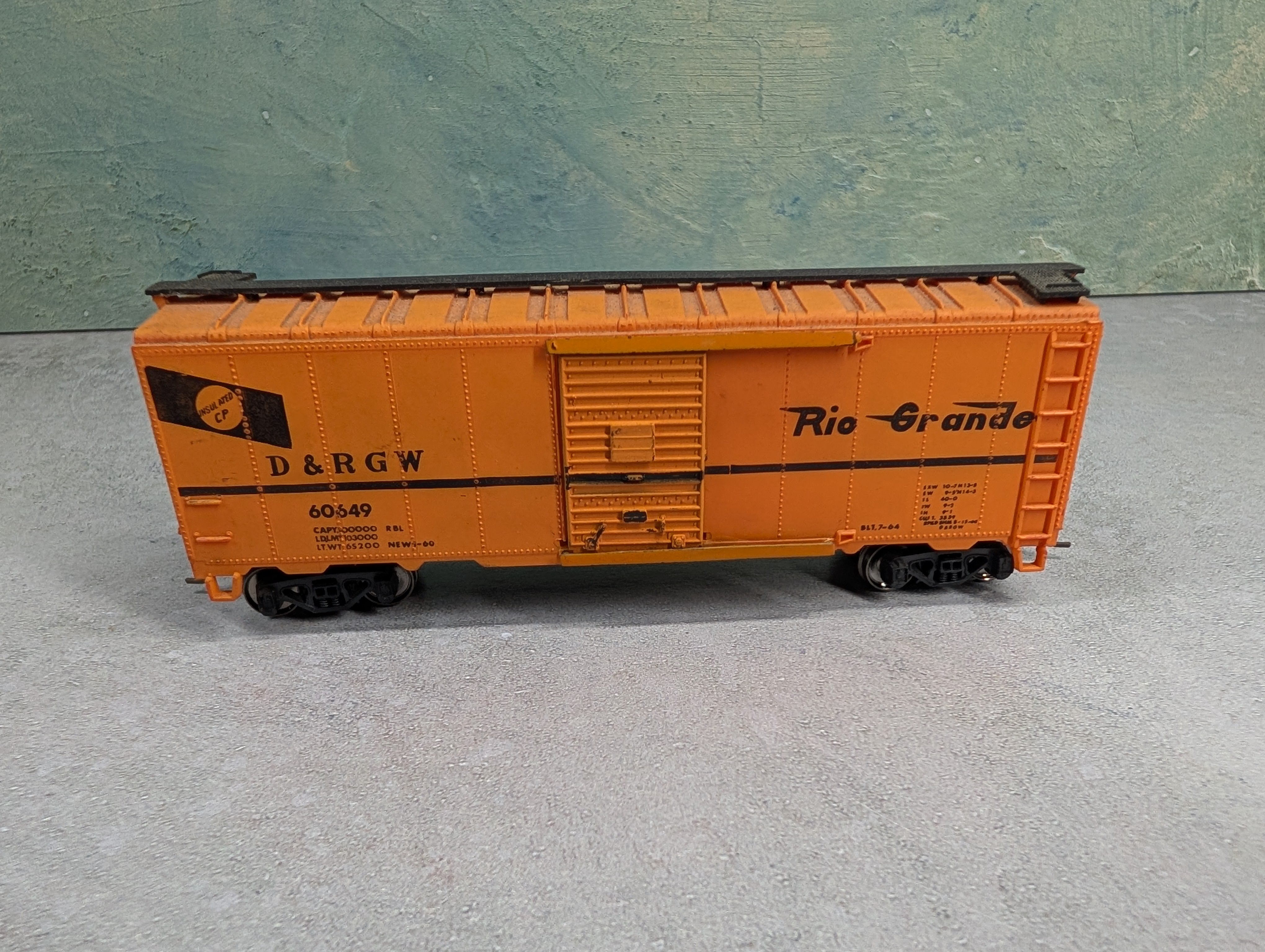 USED AHM HO Scale 40' Box Car Rio Grande D&RGW #60649