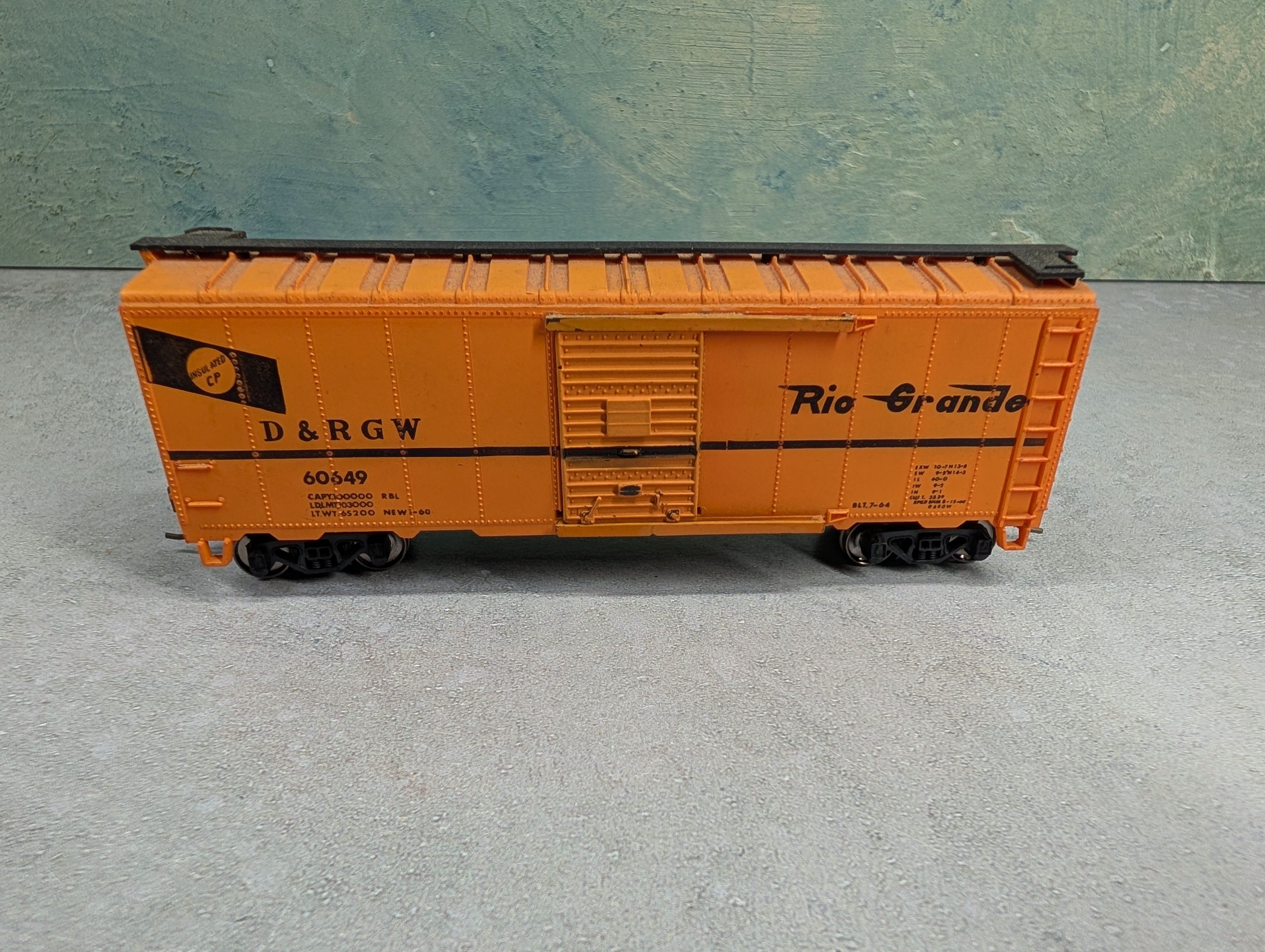 USED AHM HO Scale 40' Box Car Rio Grande D&RGW #60649