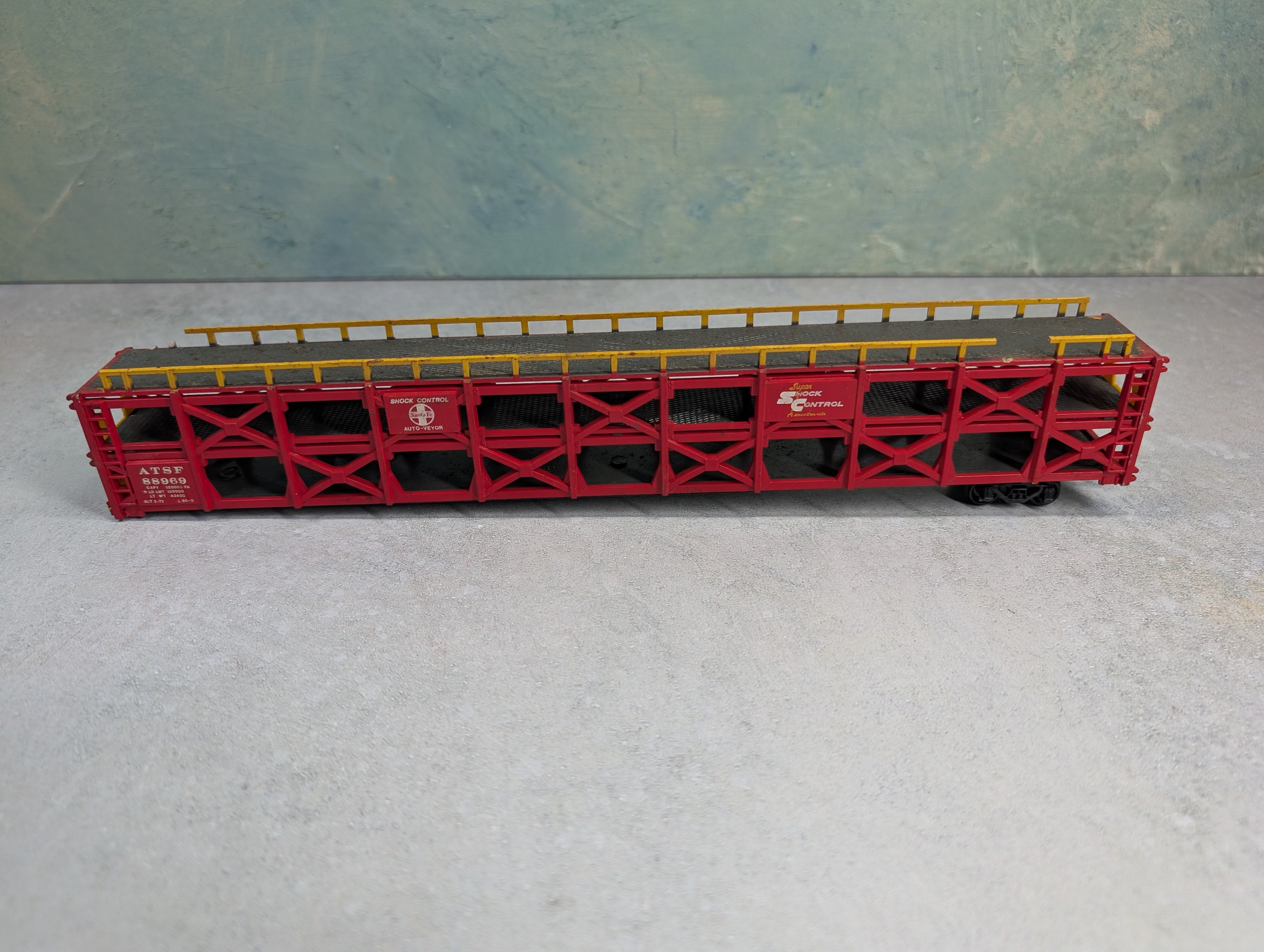 USED Bachmann HO Scale Auto Carrier Santa Fe ATSF #88969 Damaged/Missing Parts