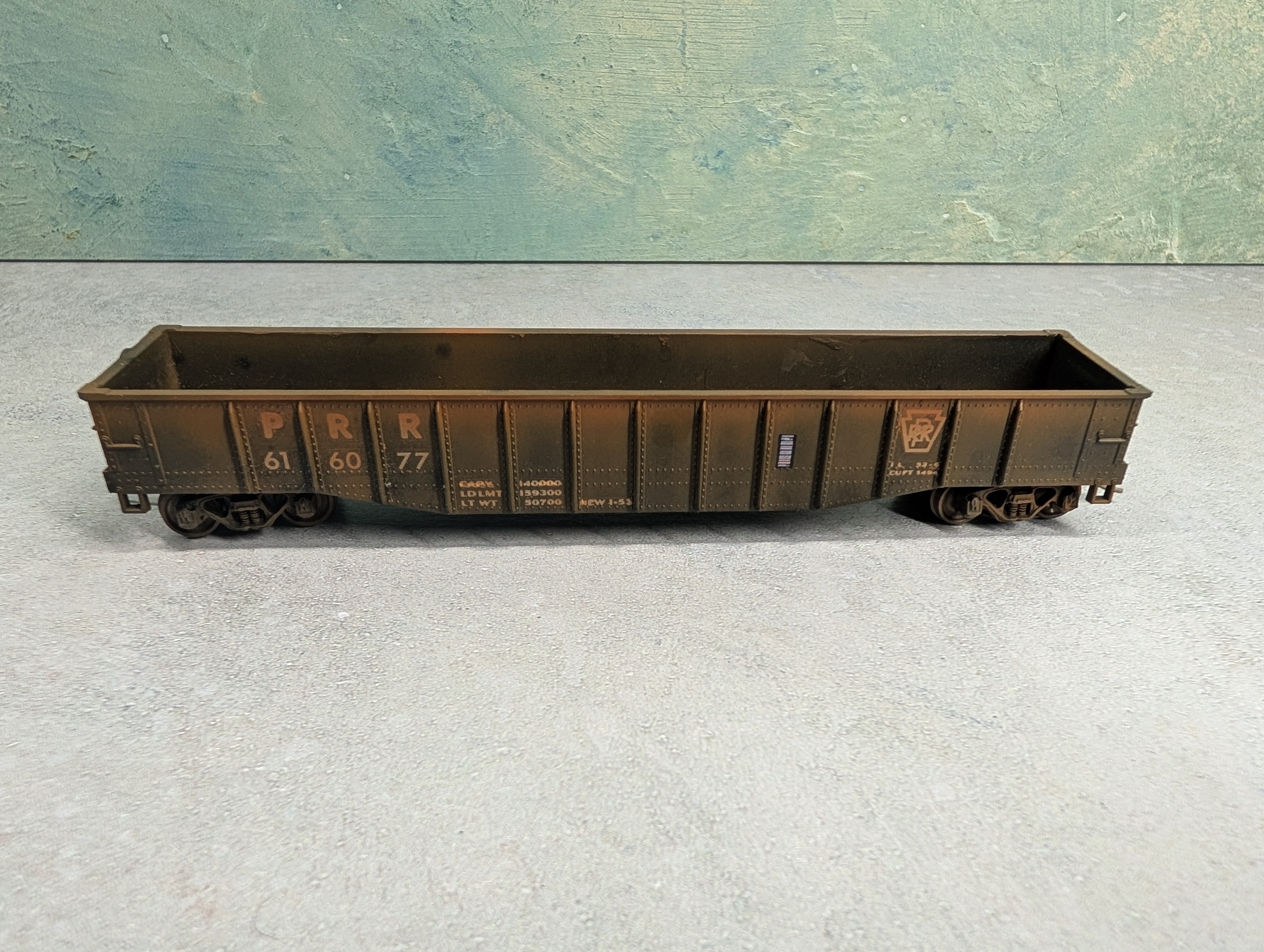 USED Athearn HO Scale 50' Gondola Pennsylvania PRR #616077 Beautifully Weathered
